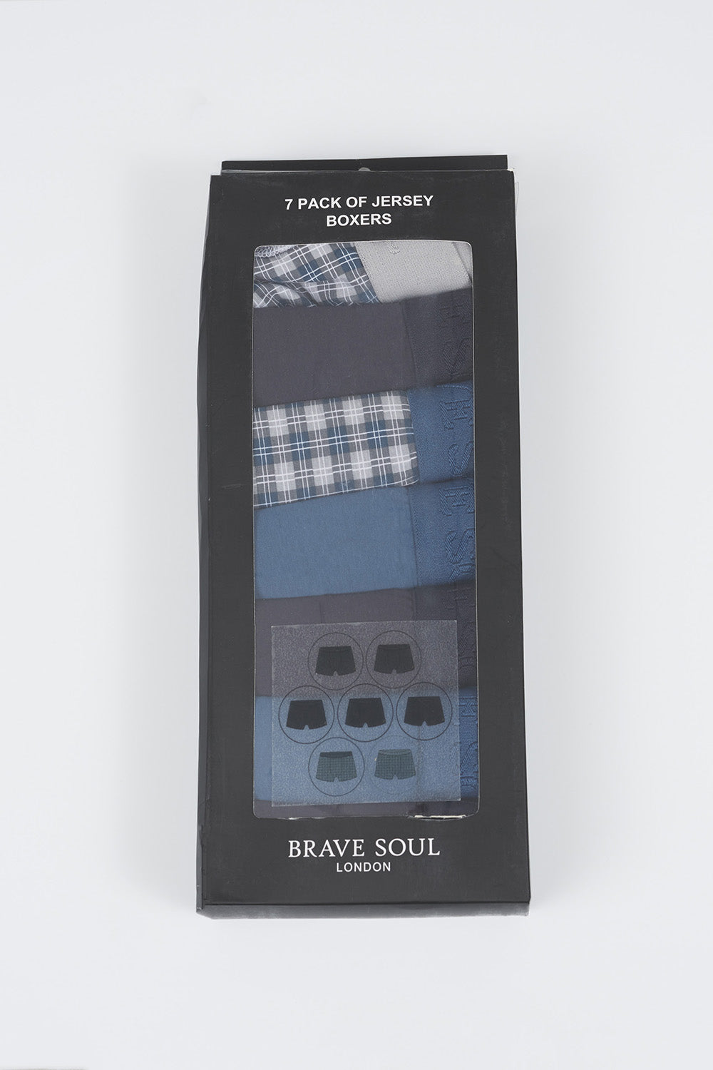Brave Soul Navy Pack of 7 Boxers with Embroidery Detail - Navy Image 5