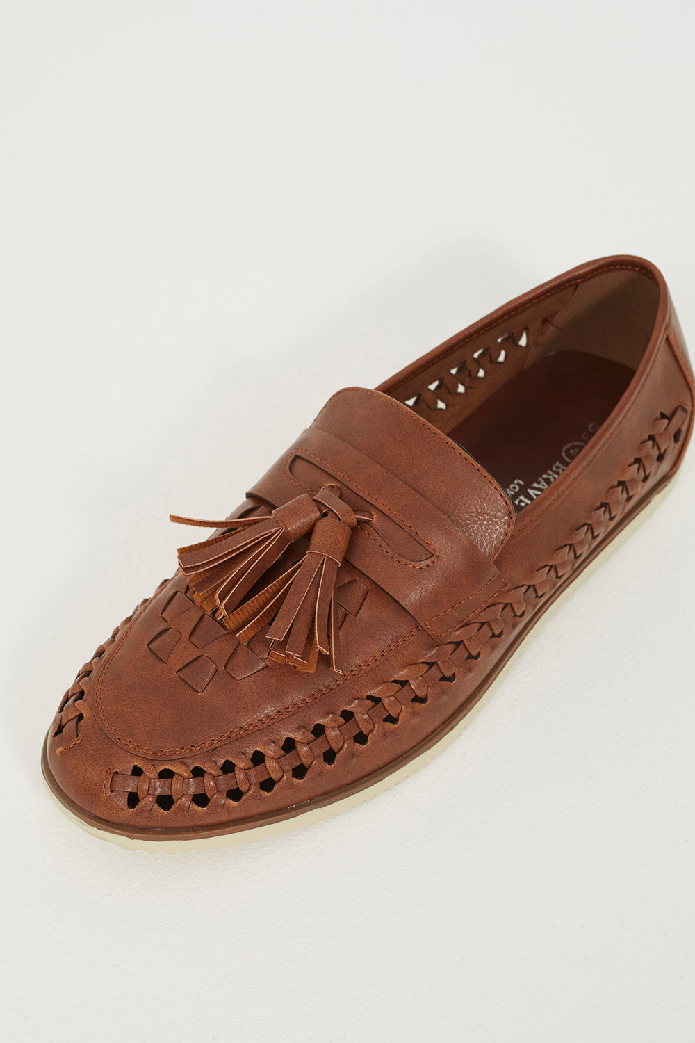 Brave Soul Tan Faux Leather Woven Loafers - Tan Image 3