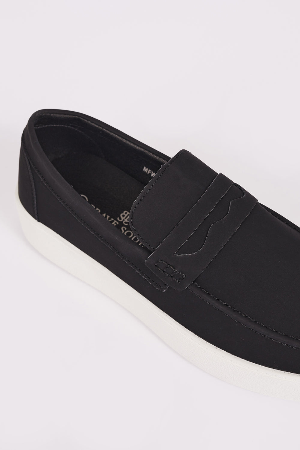 Brave Soul Black Faux Suede Loafers - Black Image 3