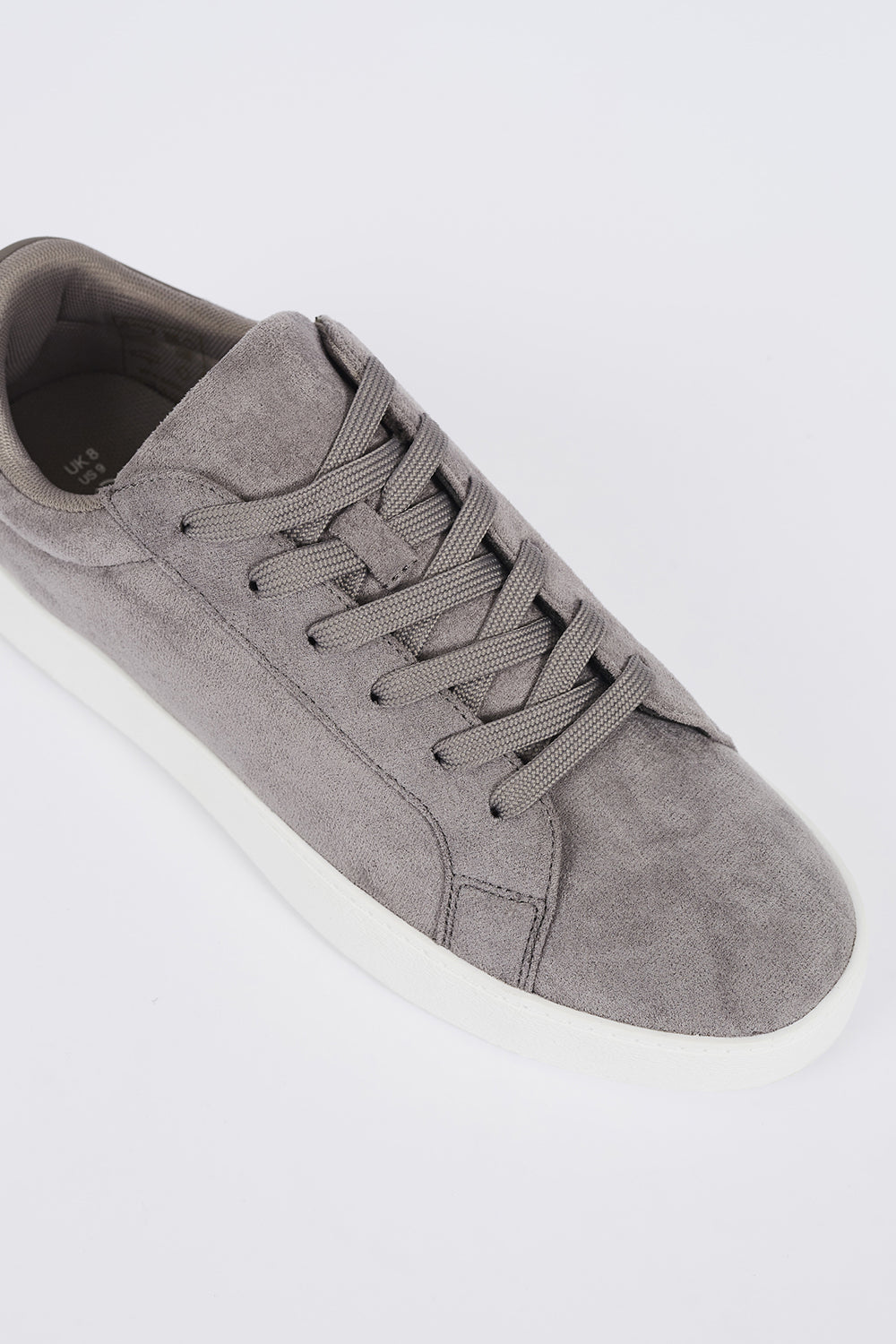 Brave Soul Grey Faux Suede Trainers with Contrast Sole - Grey Image 3