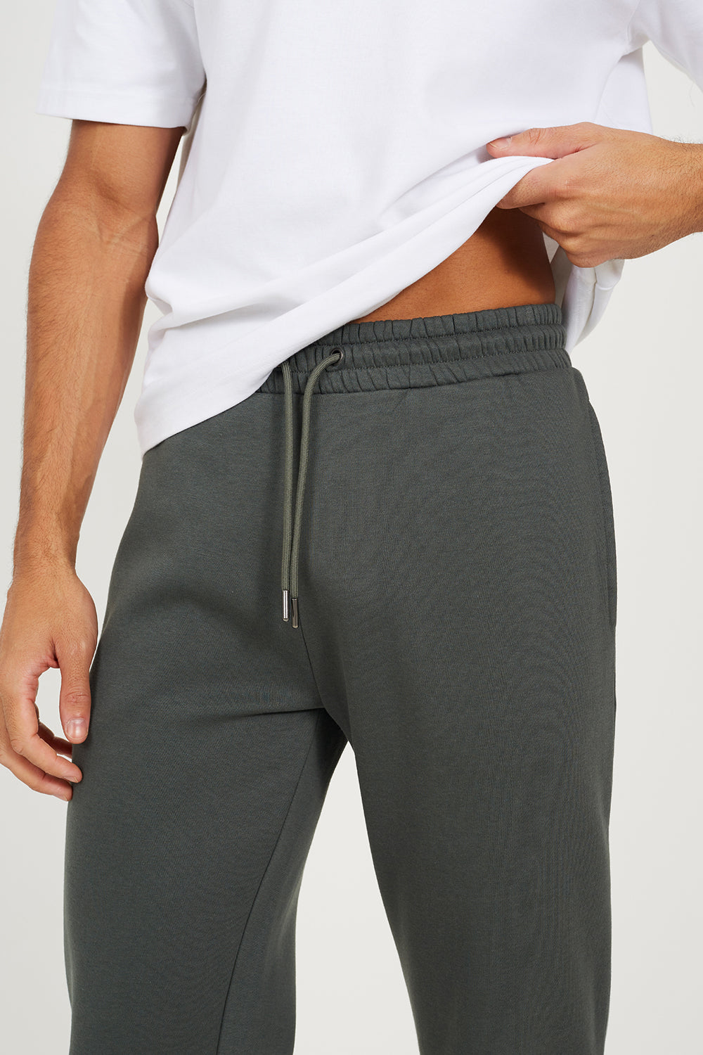 Brave Soul Green Straight Leg Open Hem Joggers - Green Image 4