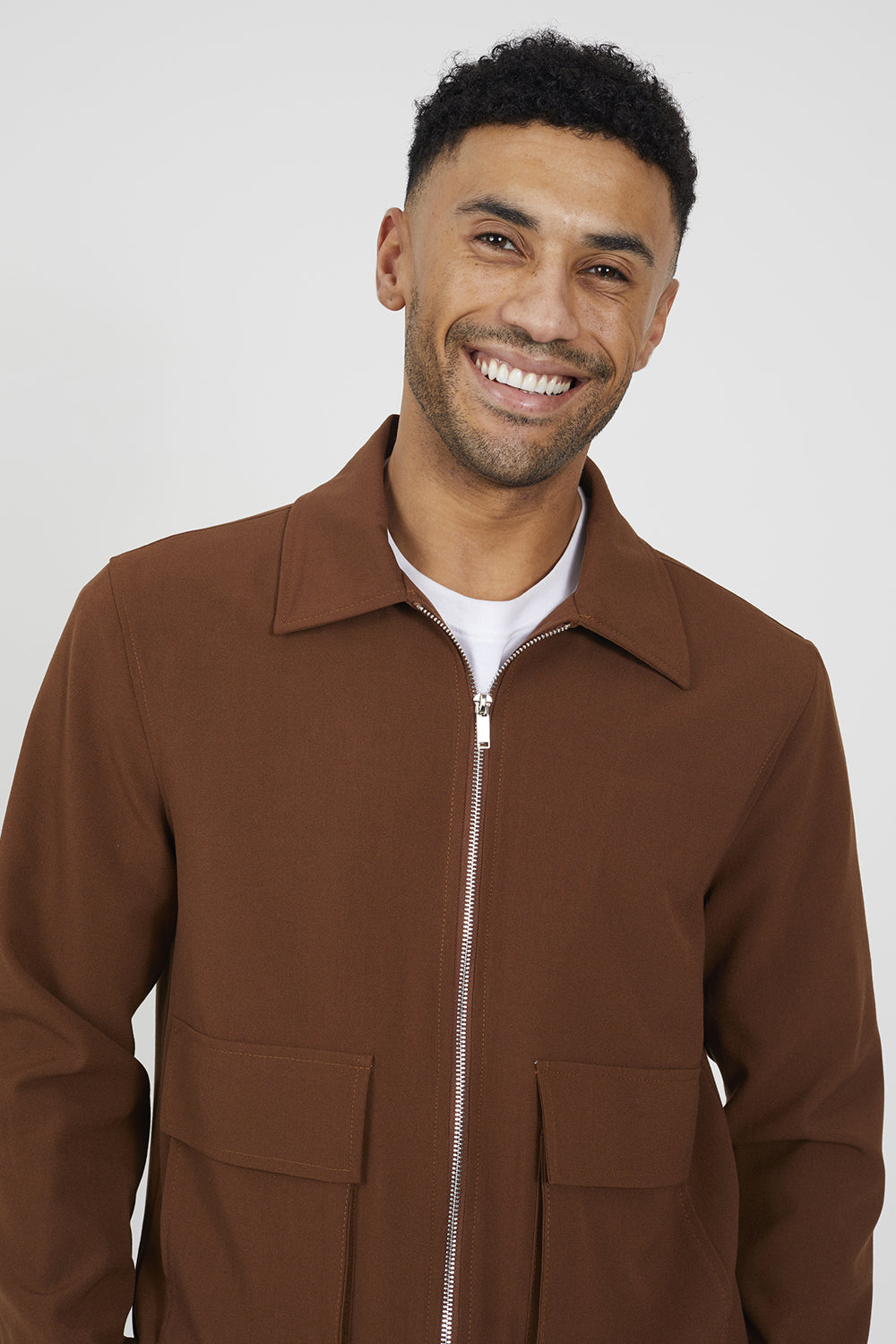 Brave Soul Tan Patch Pocket Harrington Jacket - Tan Image 4