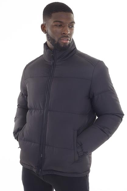 Brave Soul Black Funnel Neck Padded Jacket - Black Image 3
