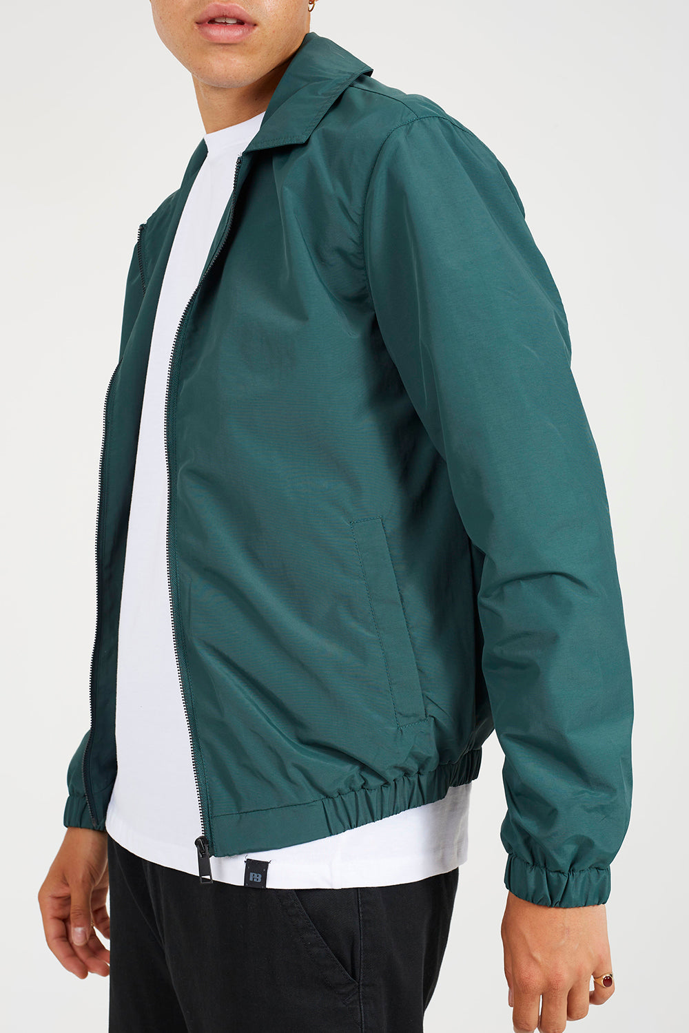 Brave Soul Green Lightweight Harrington Style Jacket - Green Image 4