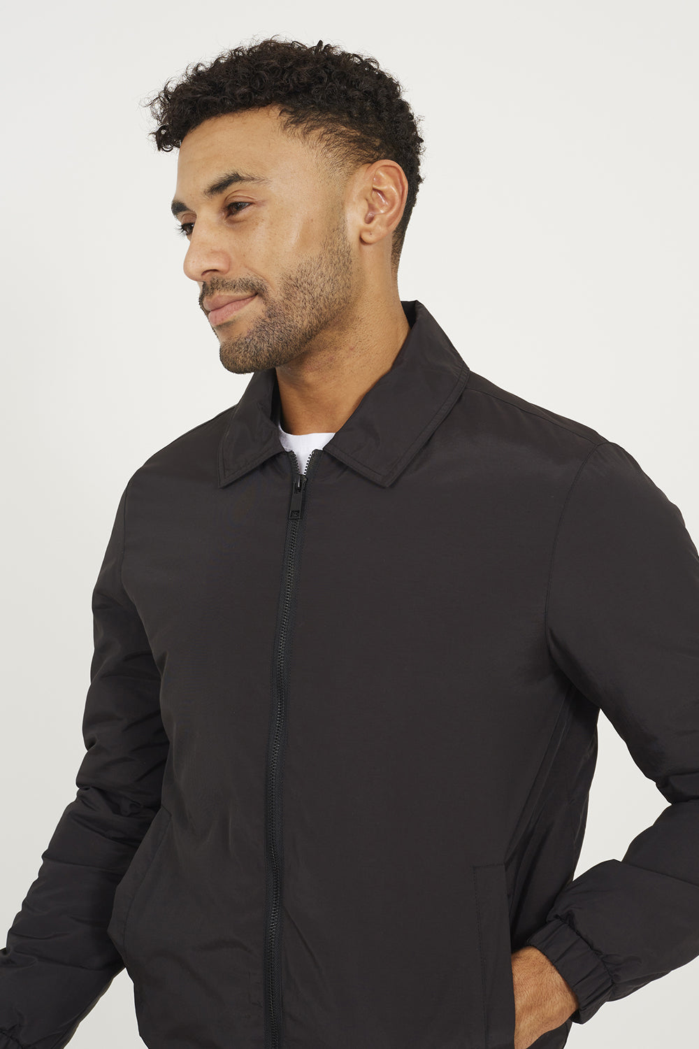Brave Soul Blue Padded Harrington Zip-Up Jacket - Blue Image 4