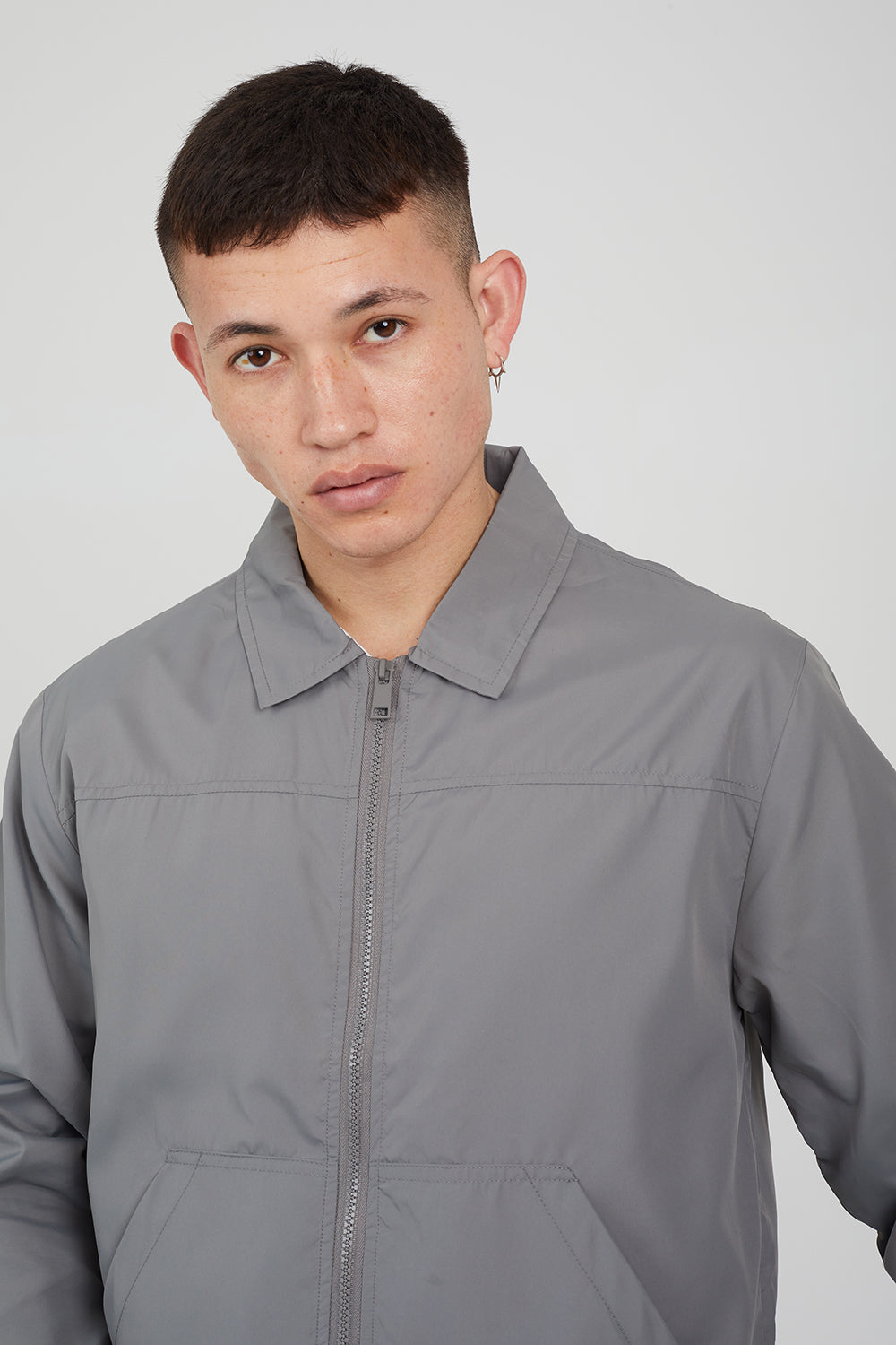 Brave Soul Grey Lightweight Coach Jacket - Grey Image 4