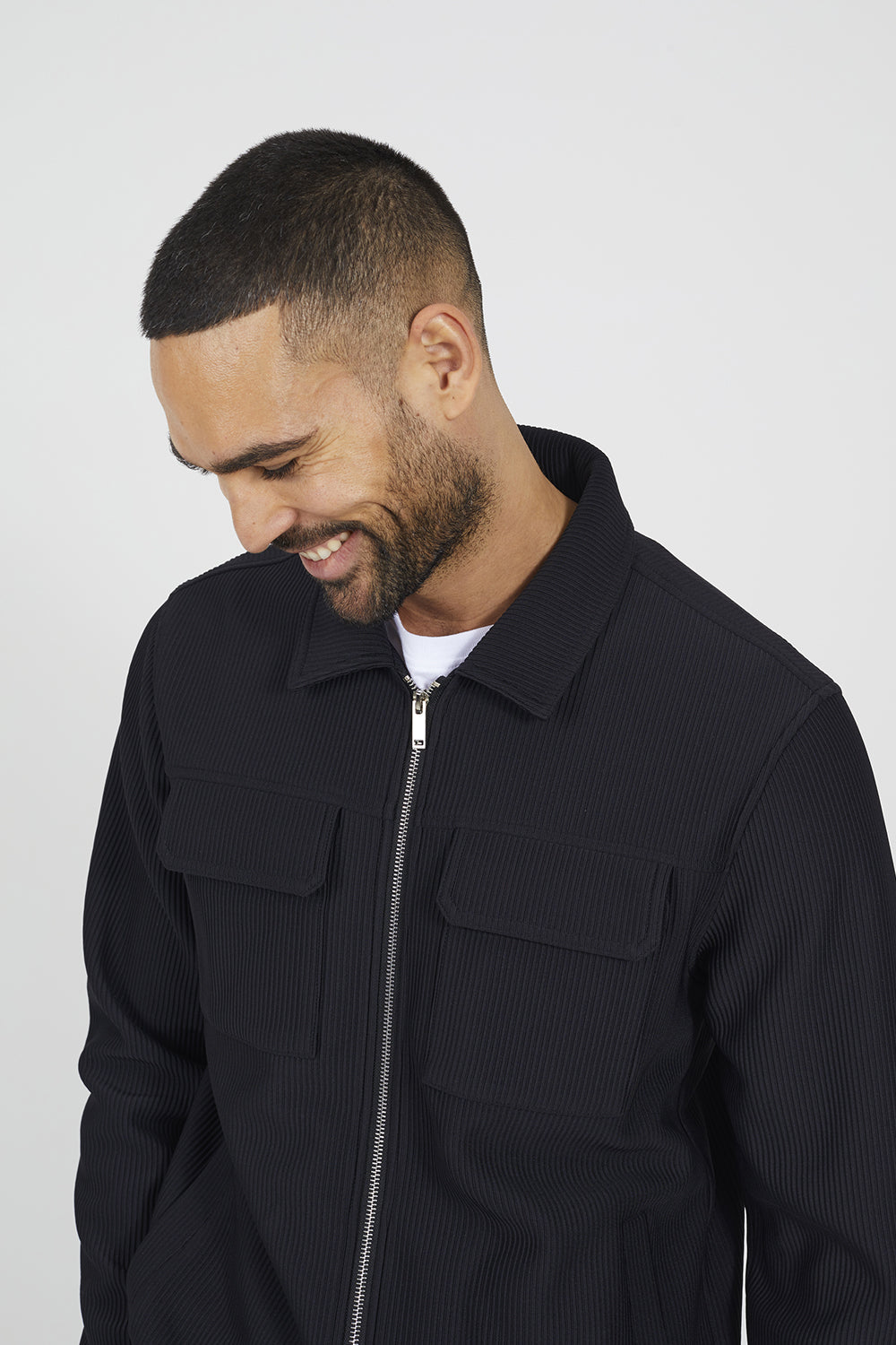 Brave Soul Black Patch Pocket Shacket - Black Image 4