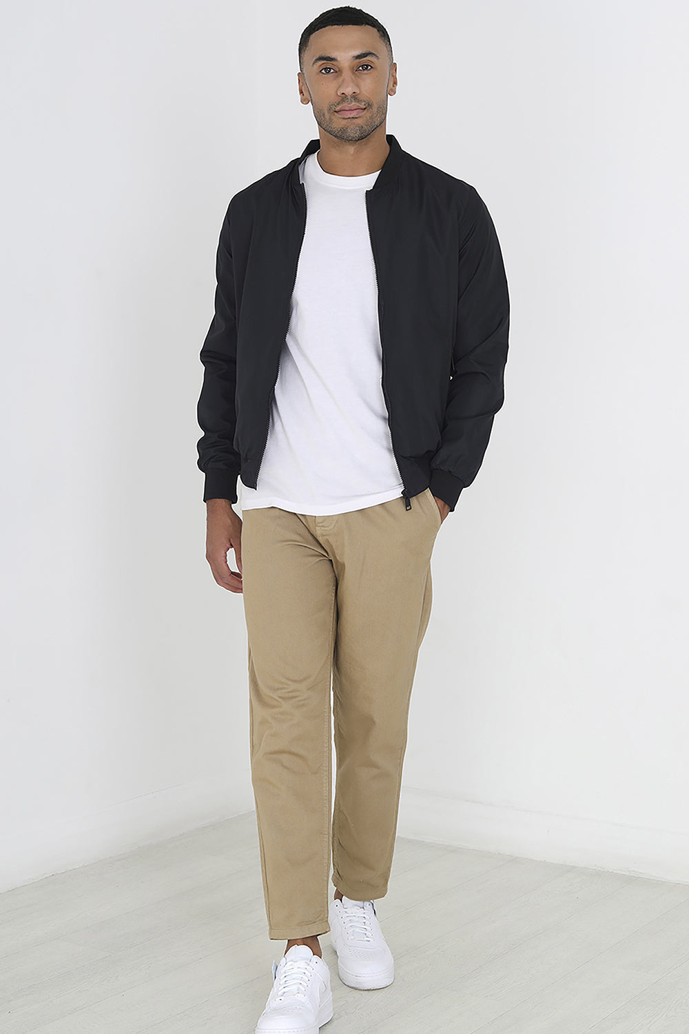Brave Soul Black Bomber Jacket - Black Image 3