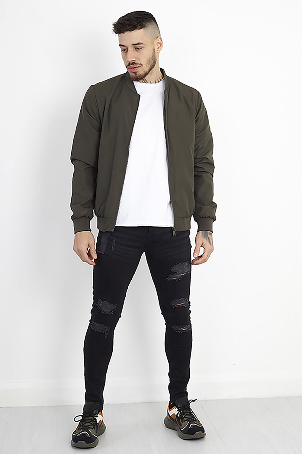 Brave Soul Khaki Bomber Jacket - Khaki Image 3