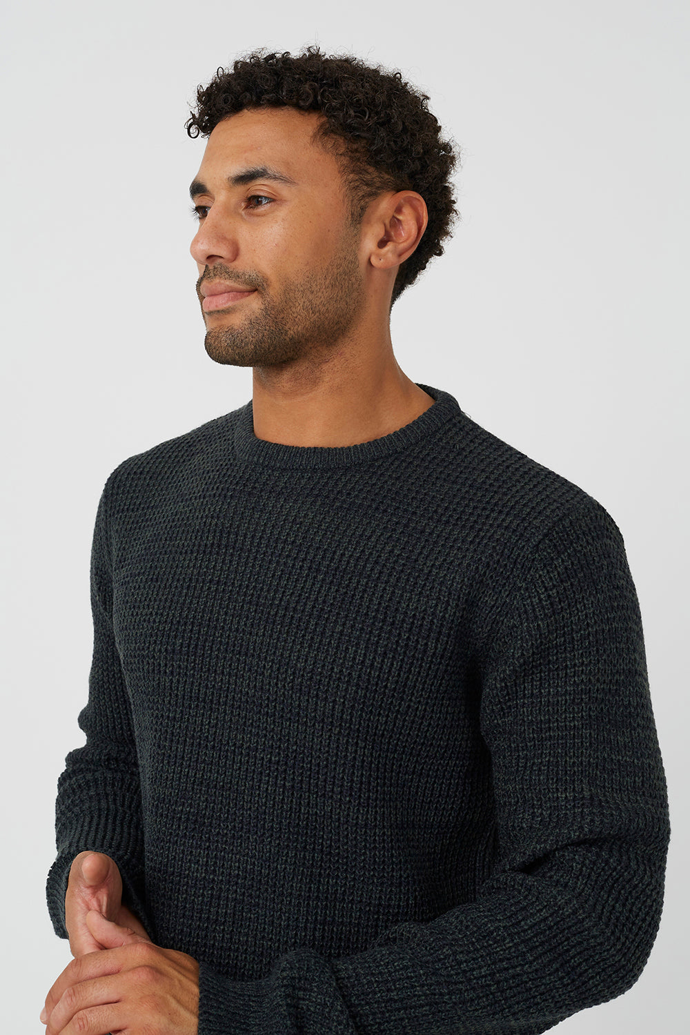 Brave Soul Multi Crew Neck Textured Knit Jumper - Multi Image 4