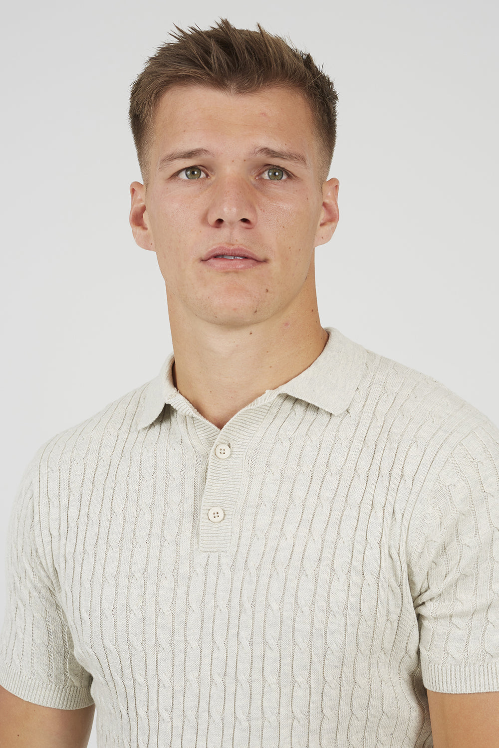 Brave Soul Natural Short Sleeve Polo Shirt - Natural Image 4