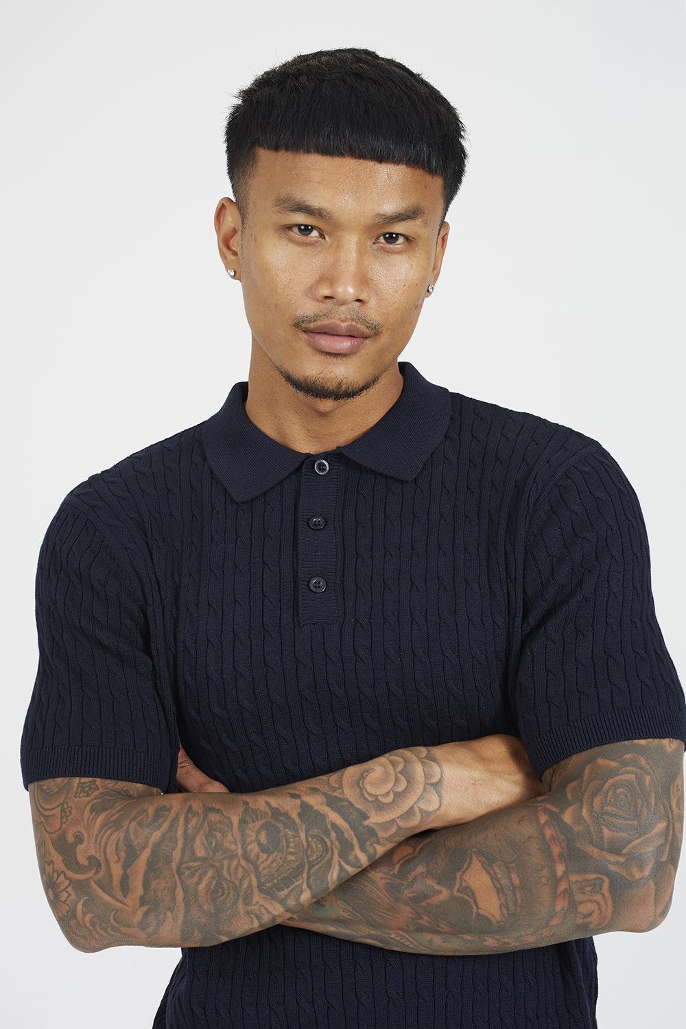 Brave Soul Navy Short Sleeve Polo Shirt - Navy Image 4