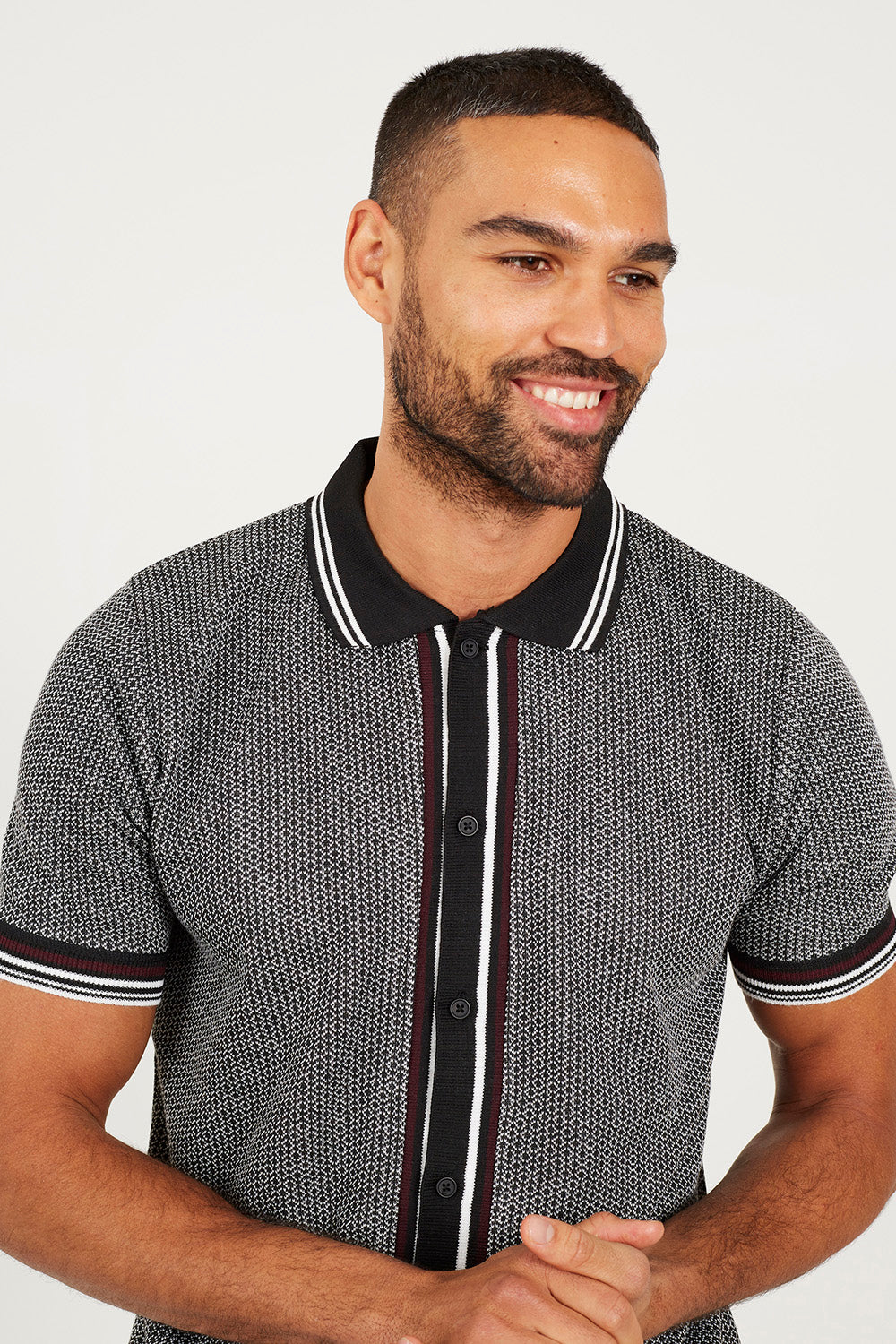 Brave Soul Black Knitted Short Sleeve Shirt - Black Image 4