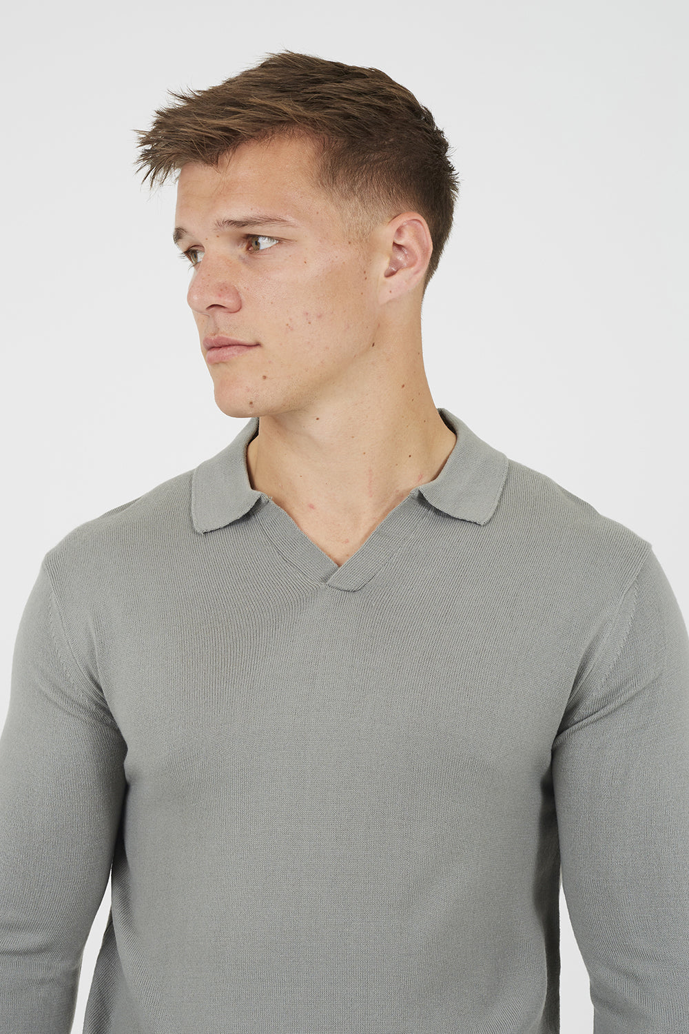 Brave Soul Green Trophy Neck Knitted Polo - Green Image 4
