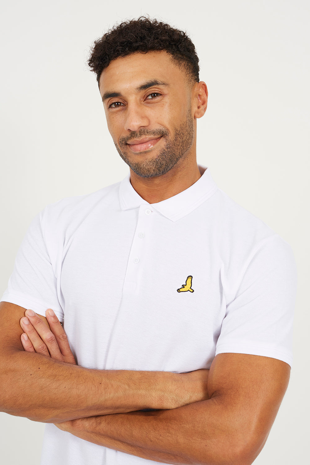 Brave Soul White Cotton Short Sleeve Polo Shirt - White Image 4