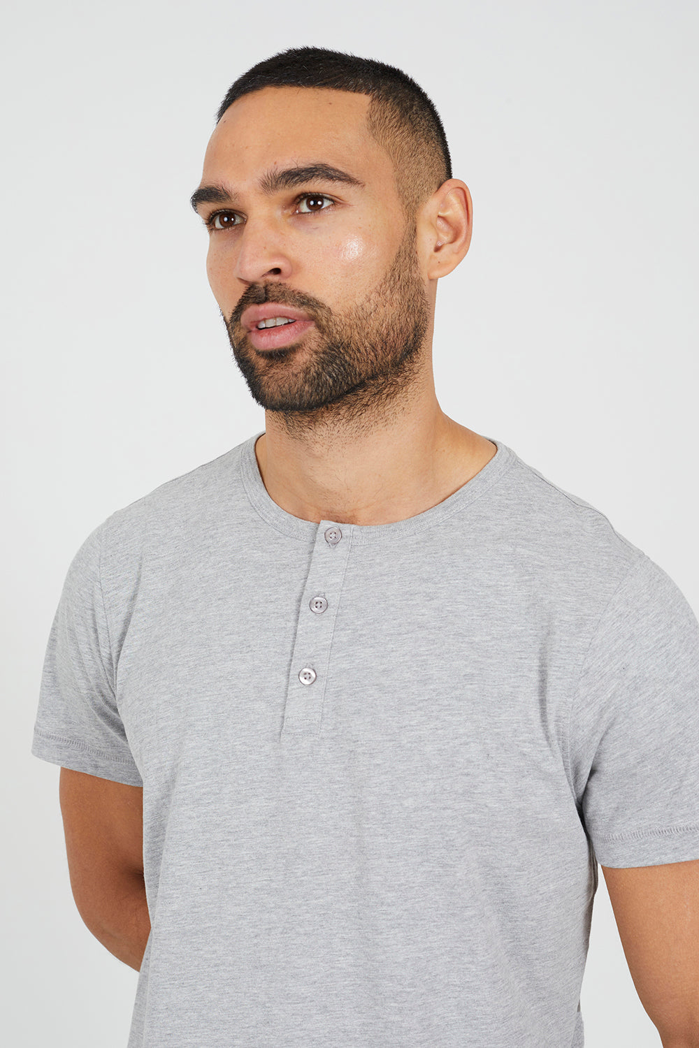 Brave Soul Light Grey Cotton Jersey Polo Shirt - Light Grey Image 4