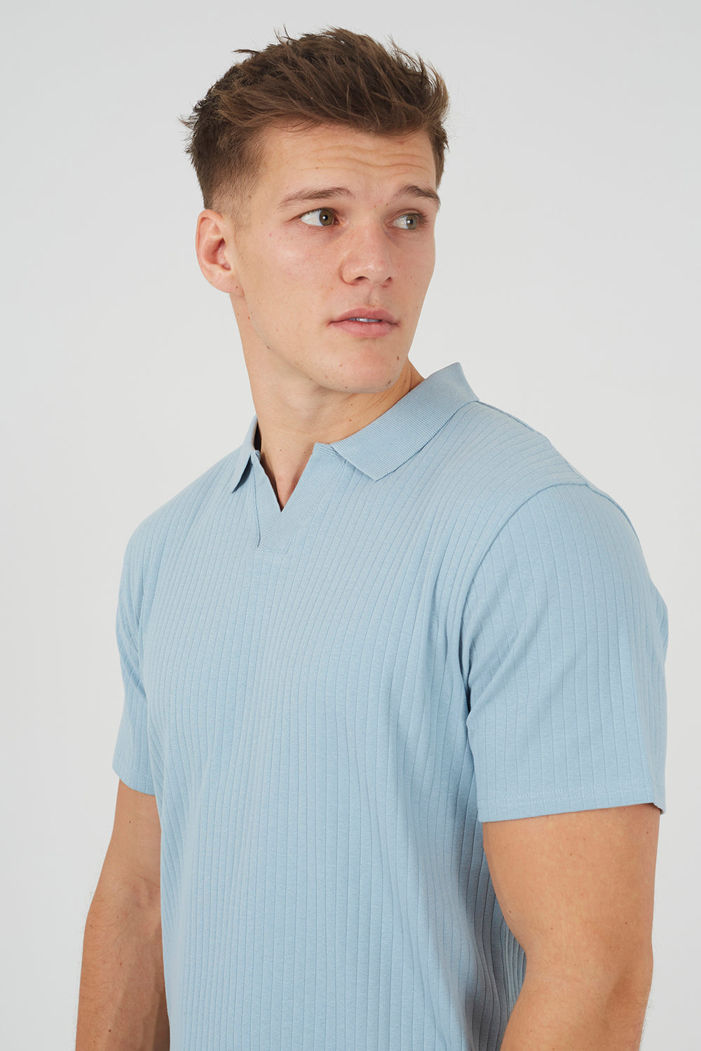 Brave Soul Blue Trophy Neck Polo Shirt - Blue Image 4
