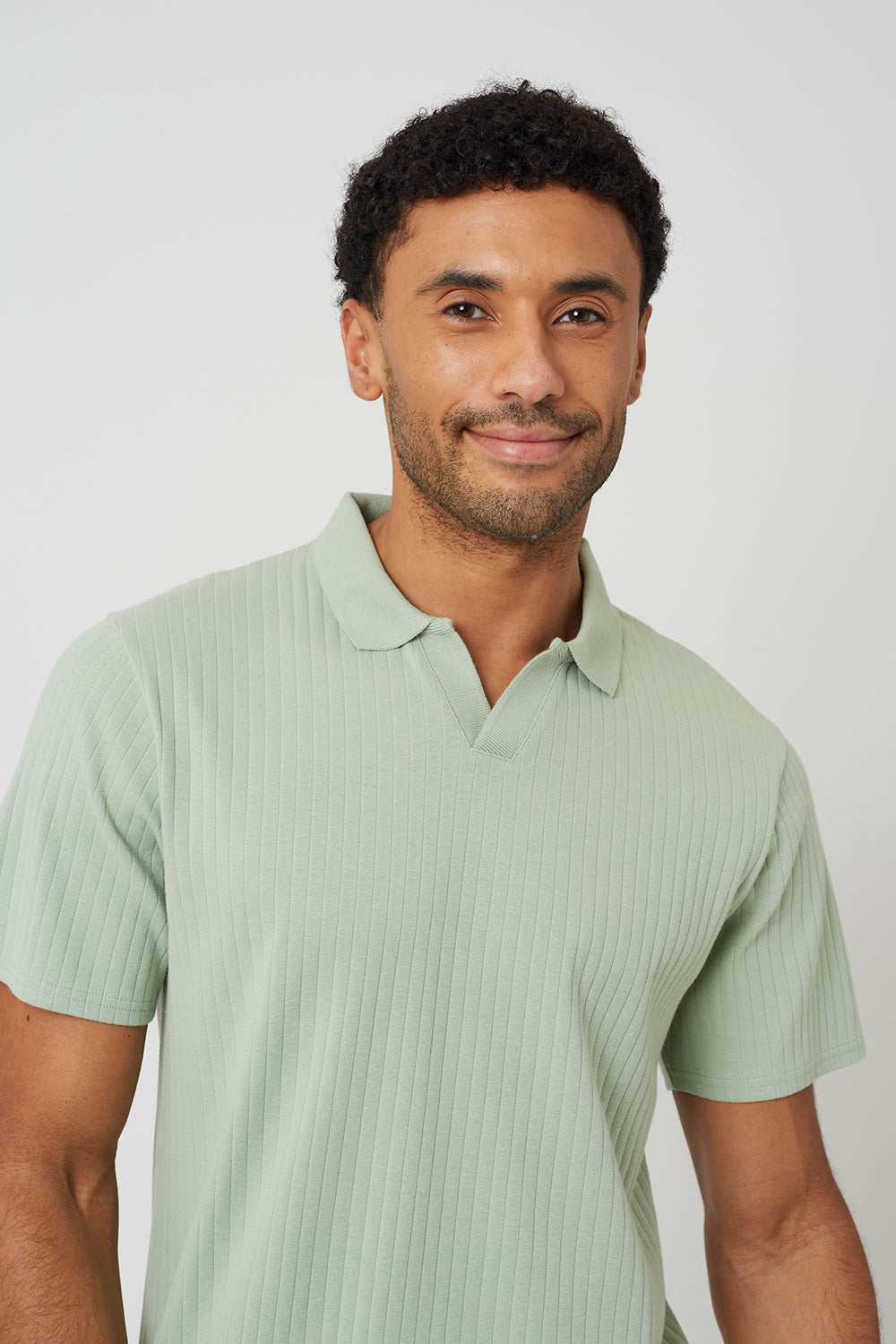 Brave Soul Mint Trophy Neck Polo Shirt - Mint Image 4