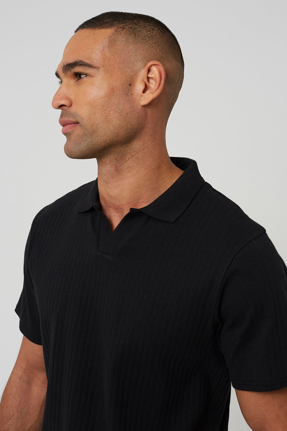 Brave Soul Black Trophy Neck Polo Shirt - Black Image 4