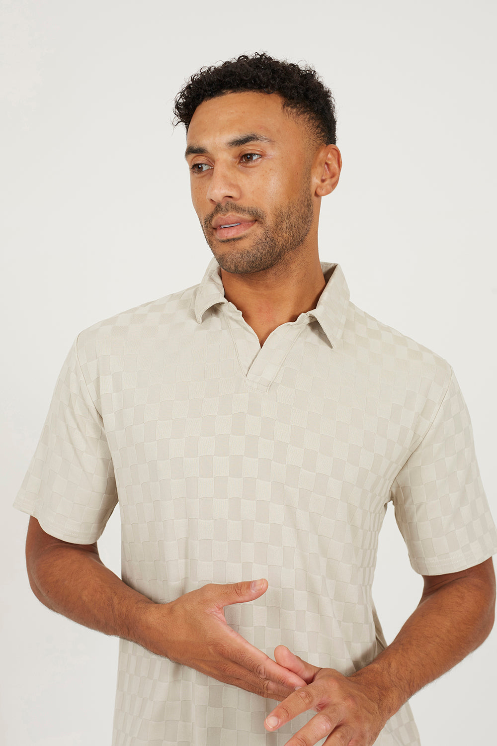 Brave Soul Light Stone Short Sleeve Open Collar Polo Shirt - Light Stone Image 4