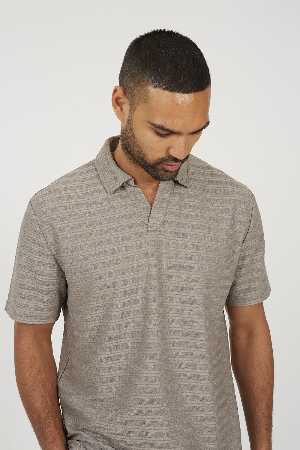 Brave Soul Brown Trophy Neck Polo Shirt - Brown Image 4