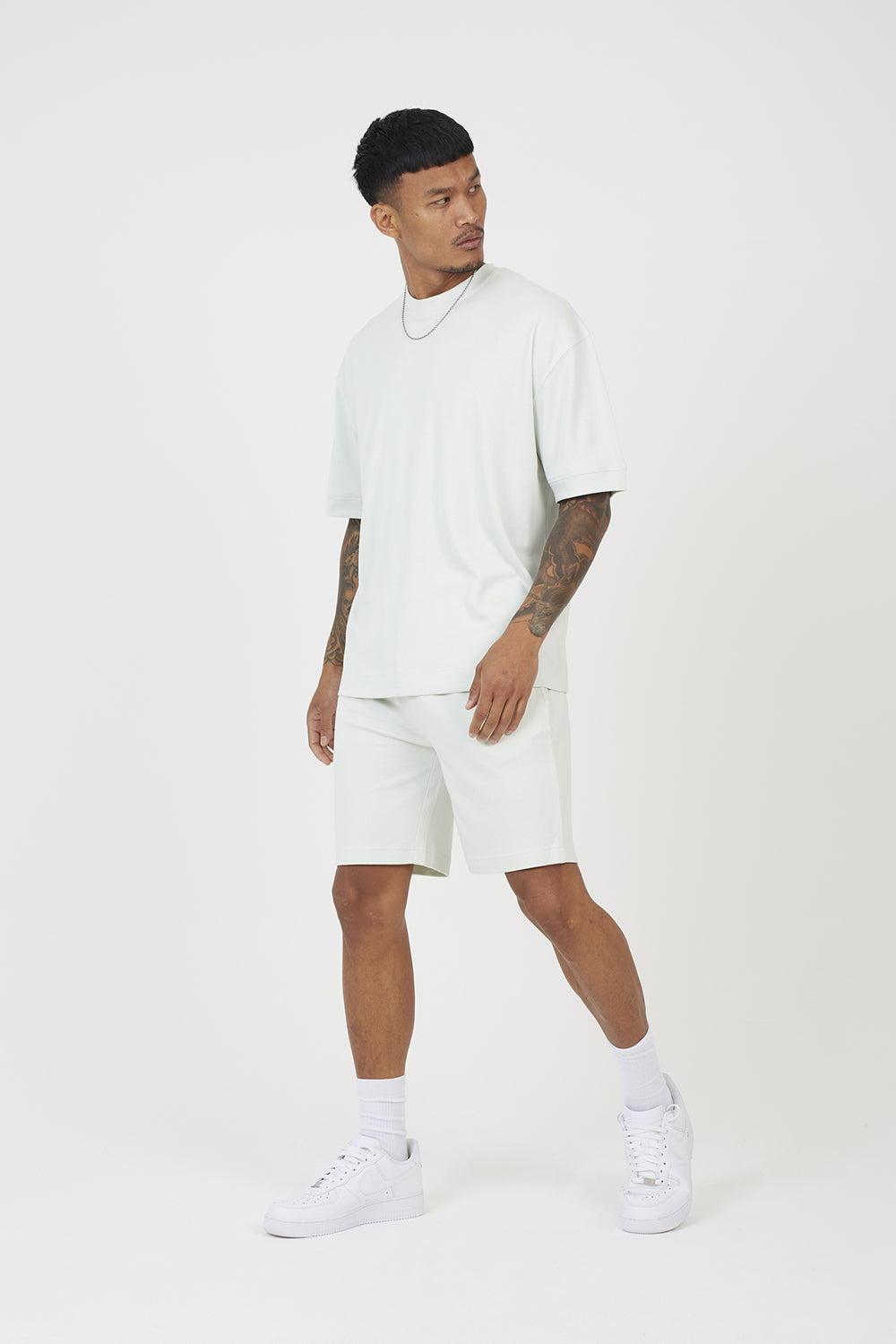 Brave Soul Pale Green Oversized T-Shirt & Short Co-ord Set - Pale Green Image 3