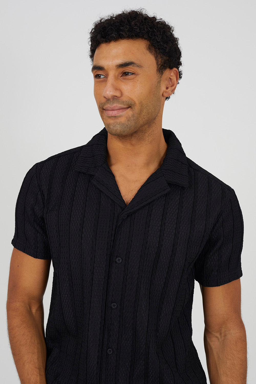Brave Soul Black Woven T-Shirt - Black Image 4