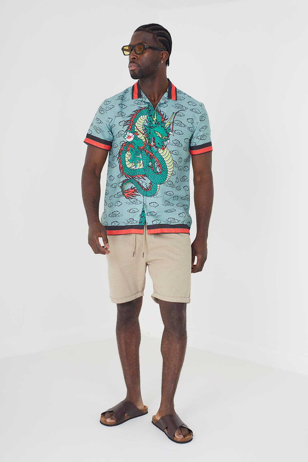 Brave Soul Pale Green Graphic Print Short Sleeve Shirt - Pale Green Image 3