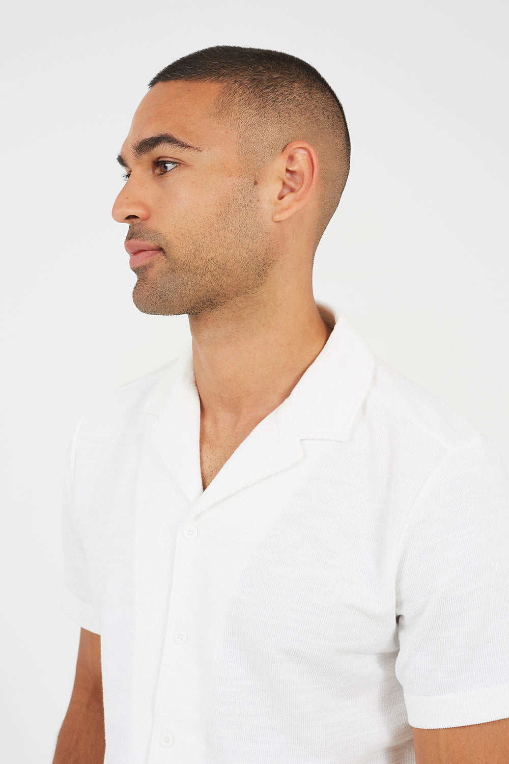 Brave Soul Cream Revere Collar Shirt - Cream Image 4