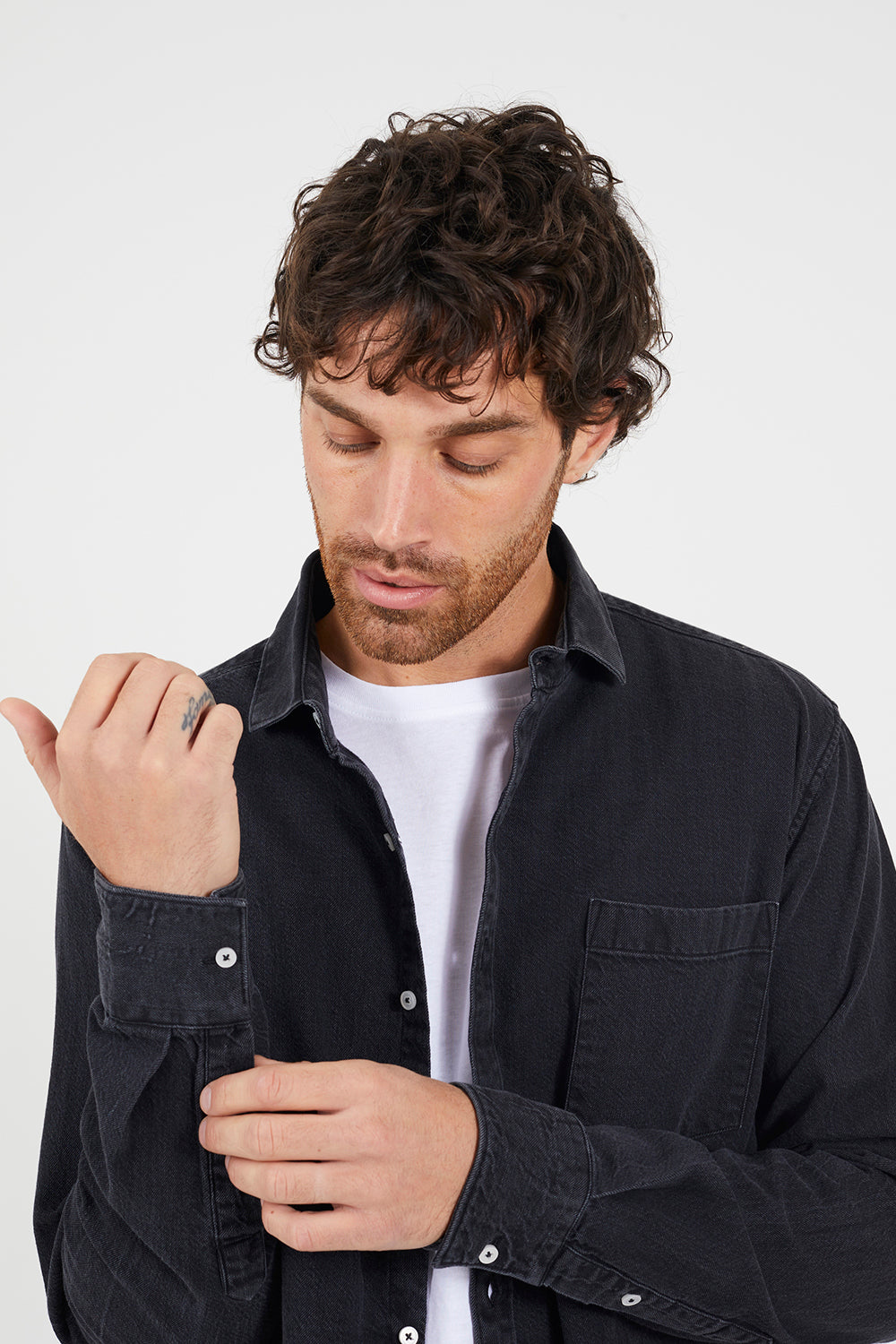 Brave Soul Black Long Sleeve Denim Shirt - Black Image 4