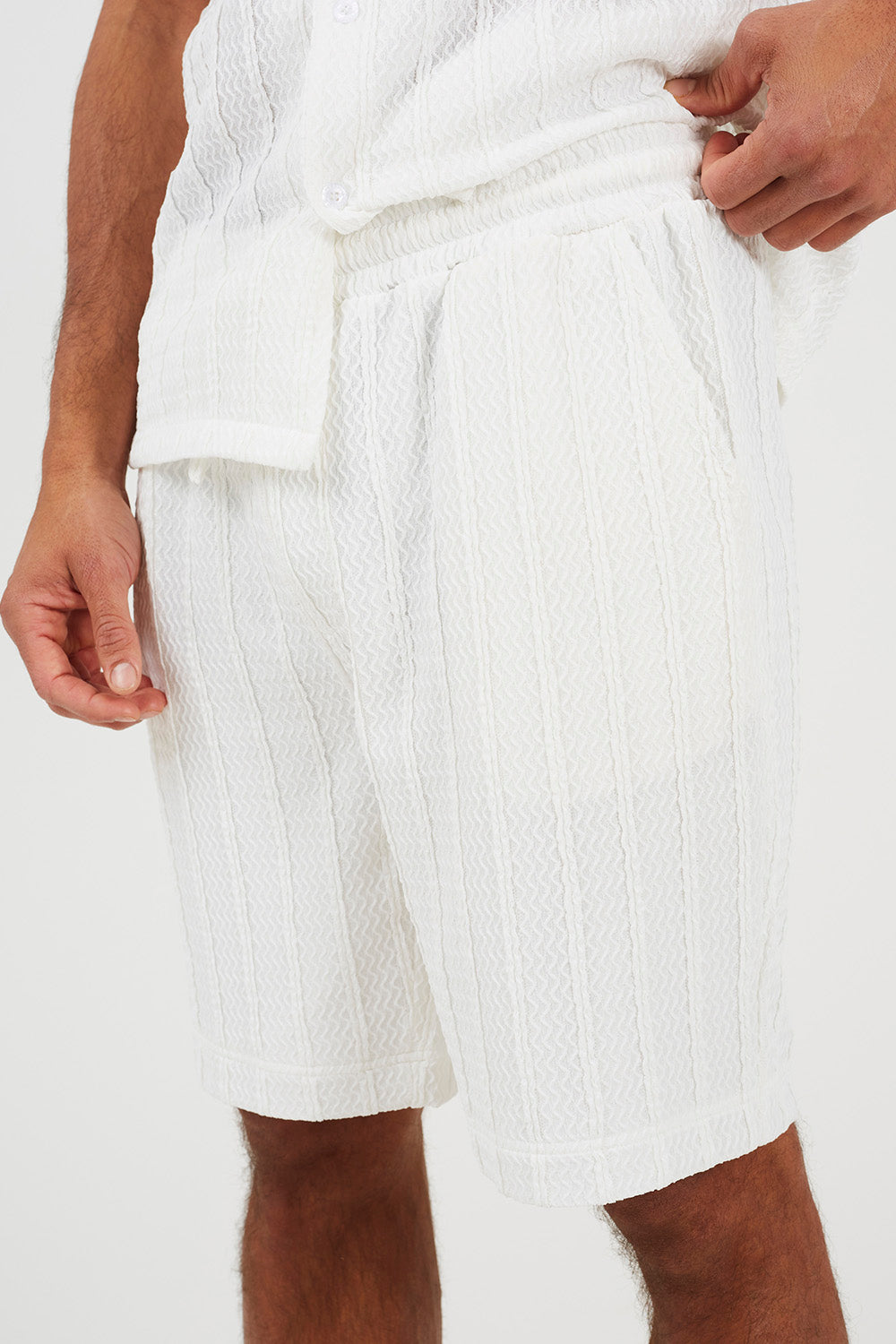 Brave Soul Off White Woven Shorts - Off White Image 4