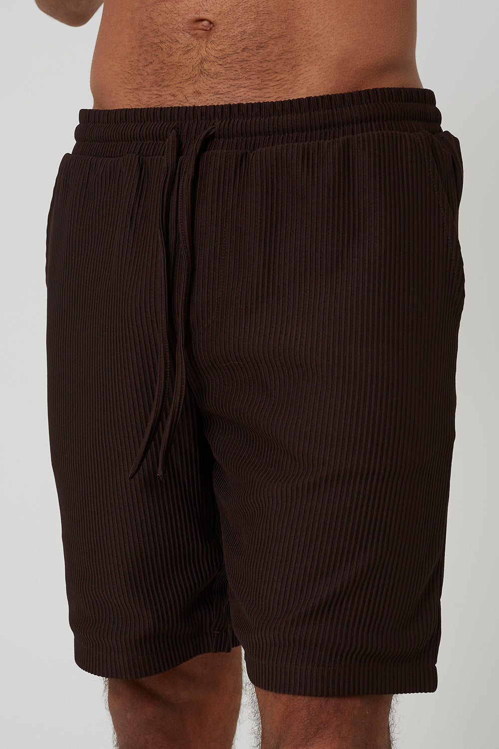 Brave Soul Chocolate Pleated Shorts - Chocolate Image 4