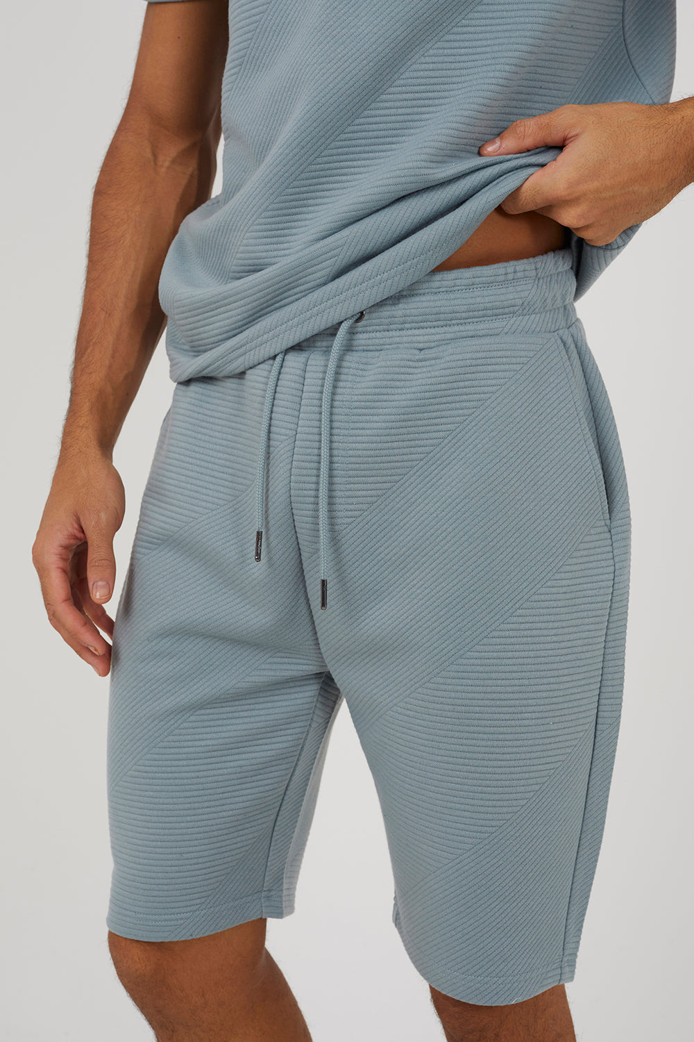 Brave Soul Light Blue Elasticated Waist Shorts - Light Blue Image 4