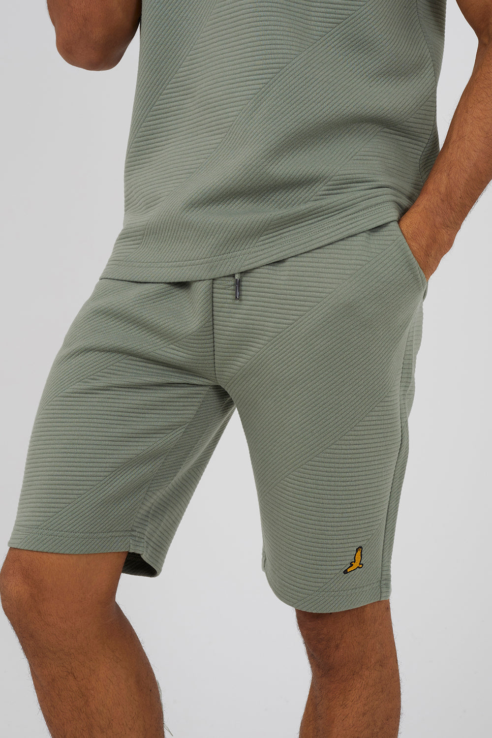 Brave Soul Mint Shorts with Badge Detail - Mint Image 4