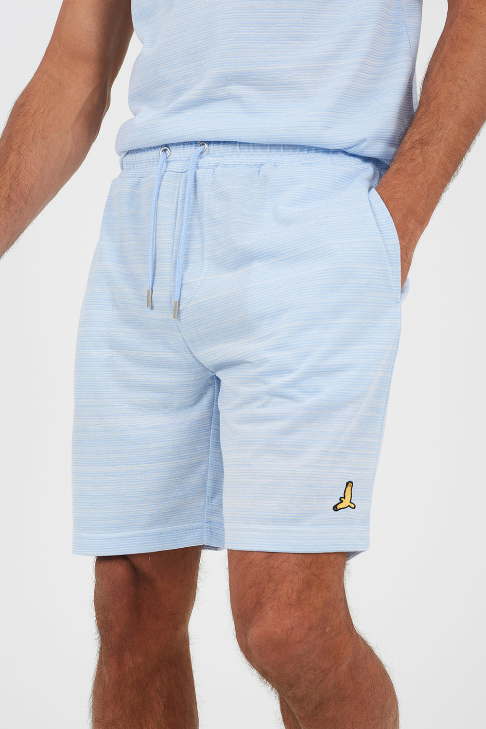 Brave Soul Light Blue Jacquard Shorts - Light Blue Image 4