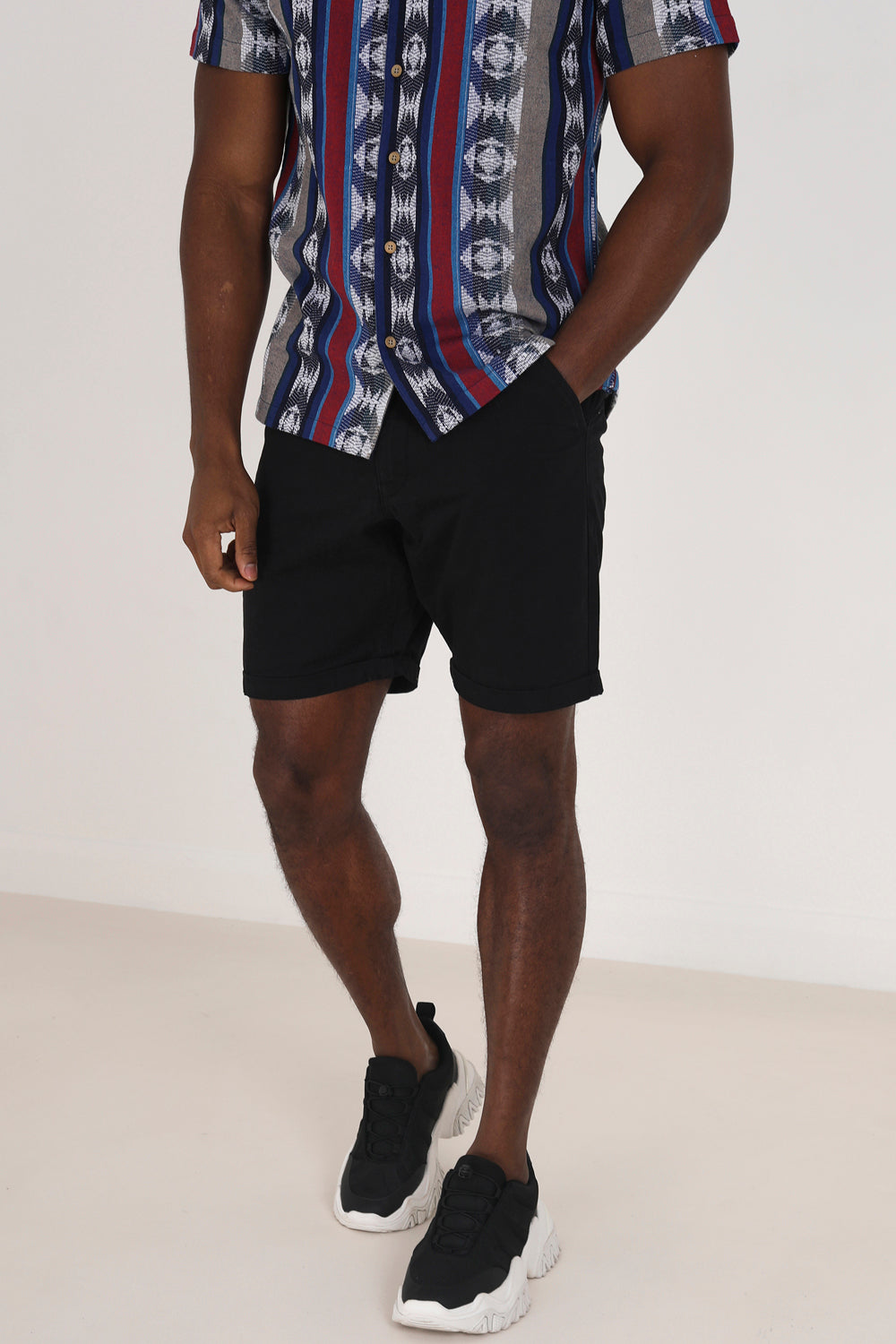 Brave Soul Black 2 Pack Cotton Twill Chino Shorts - Black Image 2