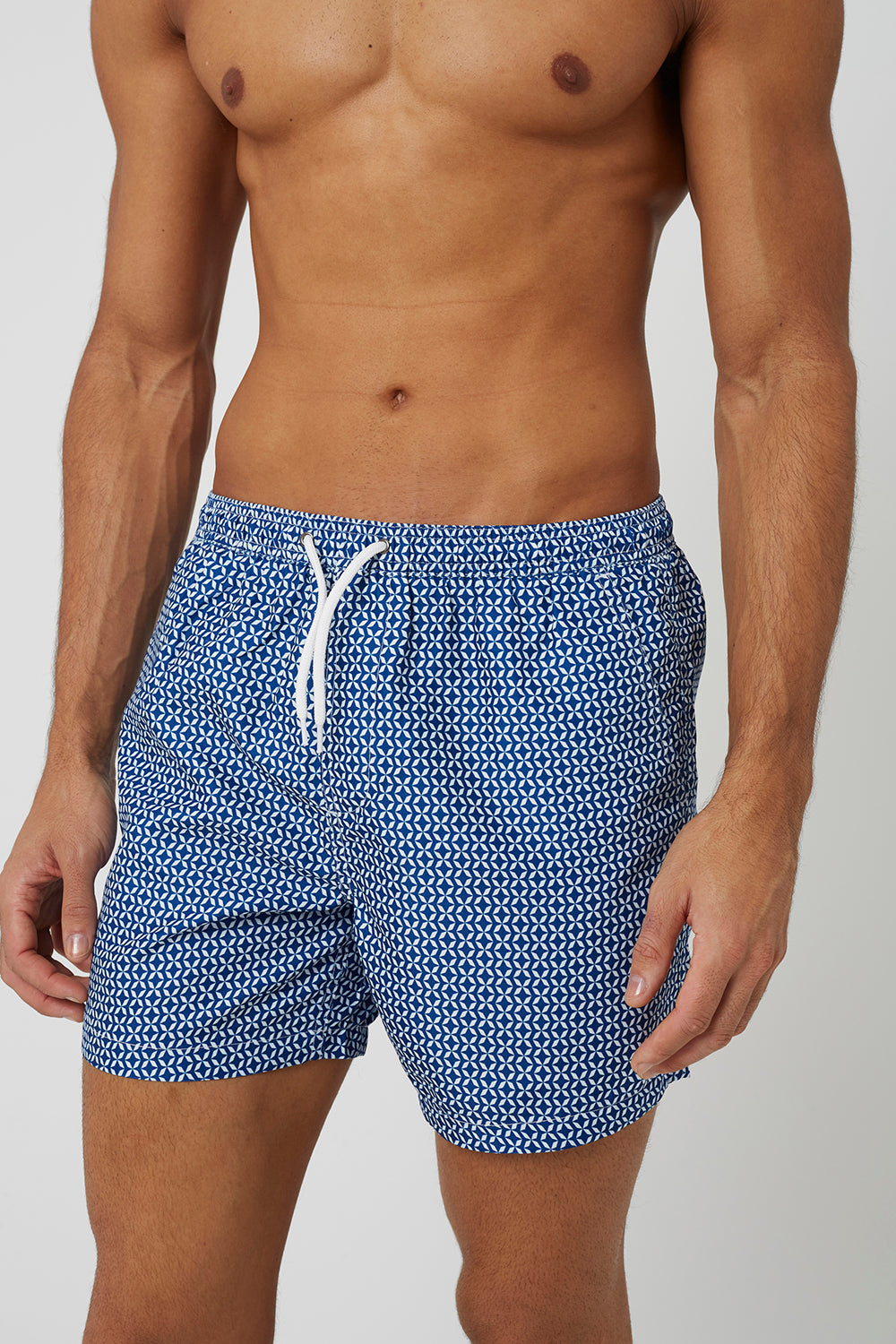 Brave Soul Blue Printed Swim Shorts - Blue Image 4