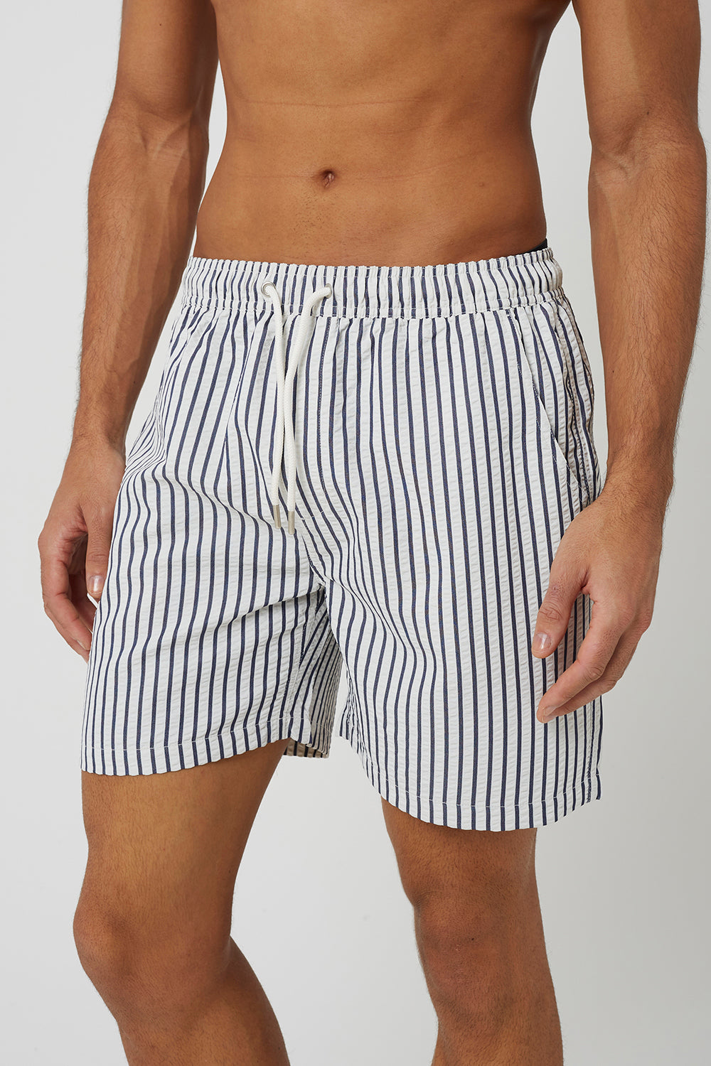 Brave Soul Navy Elasticated Swimshorts - Navy Image 4