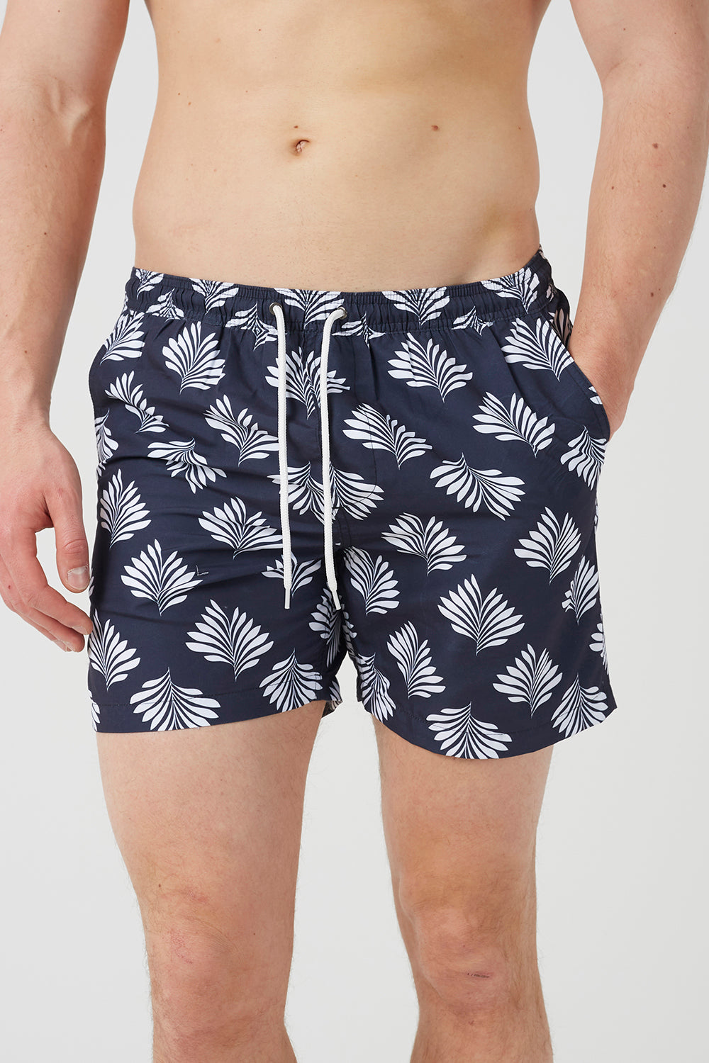 Brave Soul Navy Printed Swim Shorts - Navy Image 4