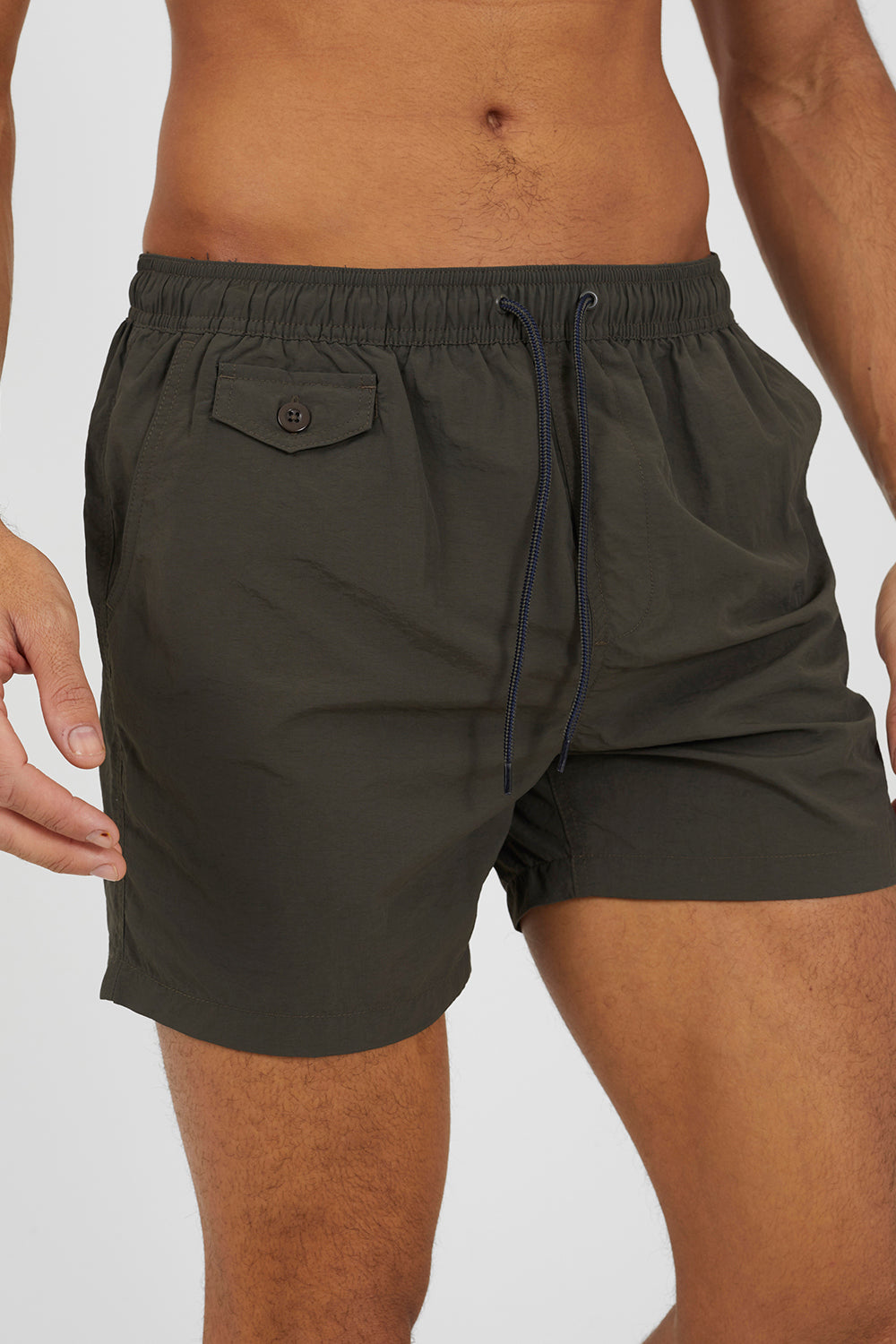 Brave Soul Khaki Elasticated Swimshorts - Khaki Image 4