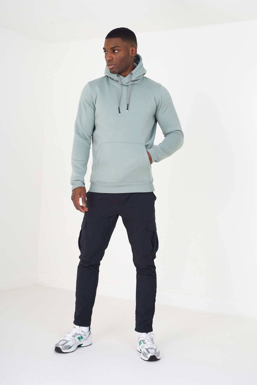 Brave Soul Light Green Hoodie With Kangaroo Pocket - Light Green Image 3