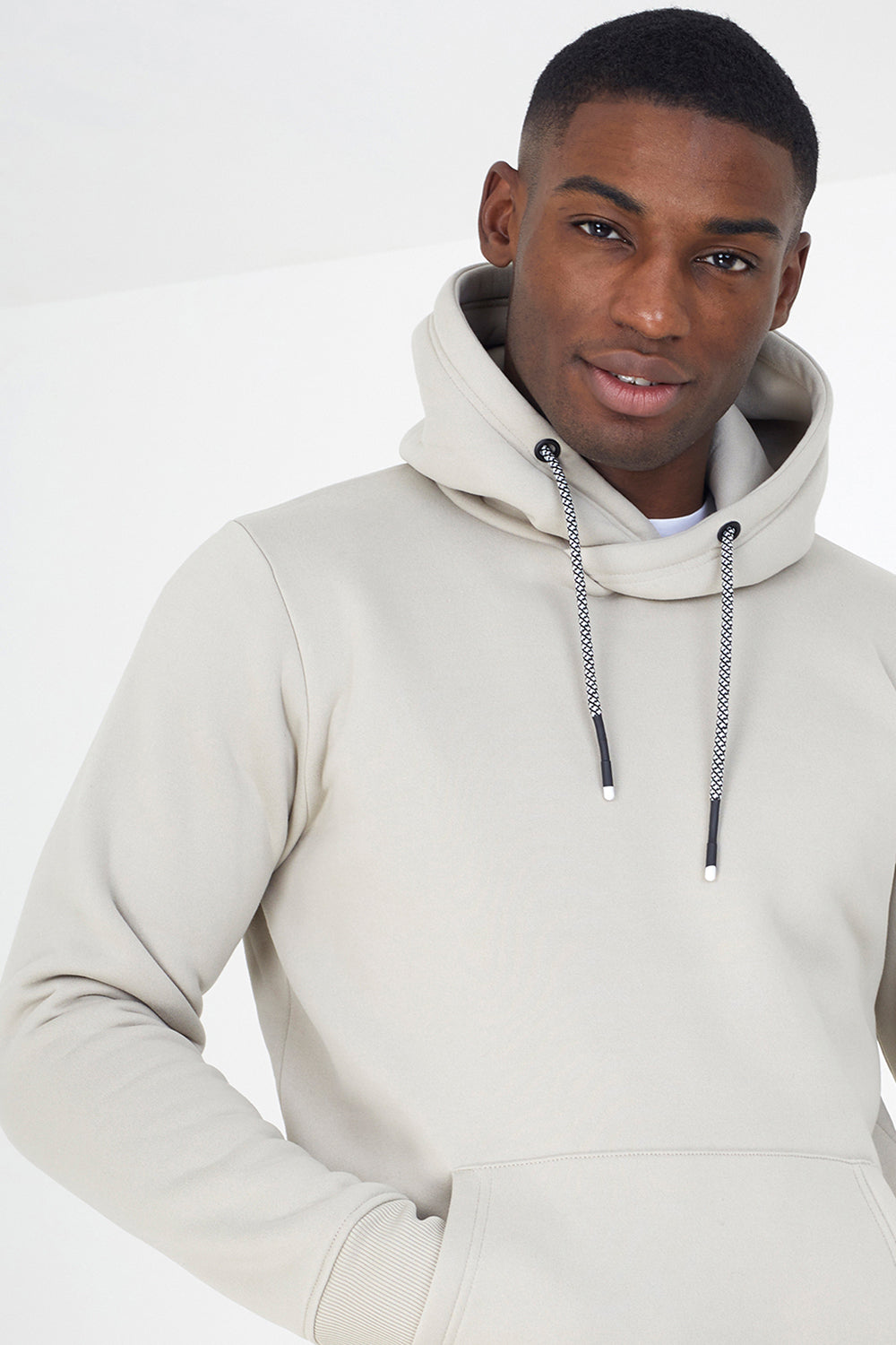 Brave Soul Light Stone Hoodie With Kangaroo Pocket - Light Stone Image 4
