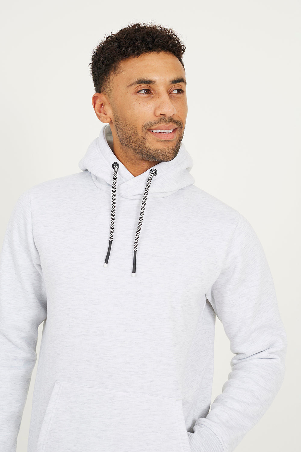 Brave Soul Ecru Hoodie With Kangaroo Pocket - Ecru Image 4