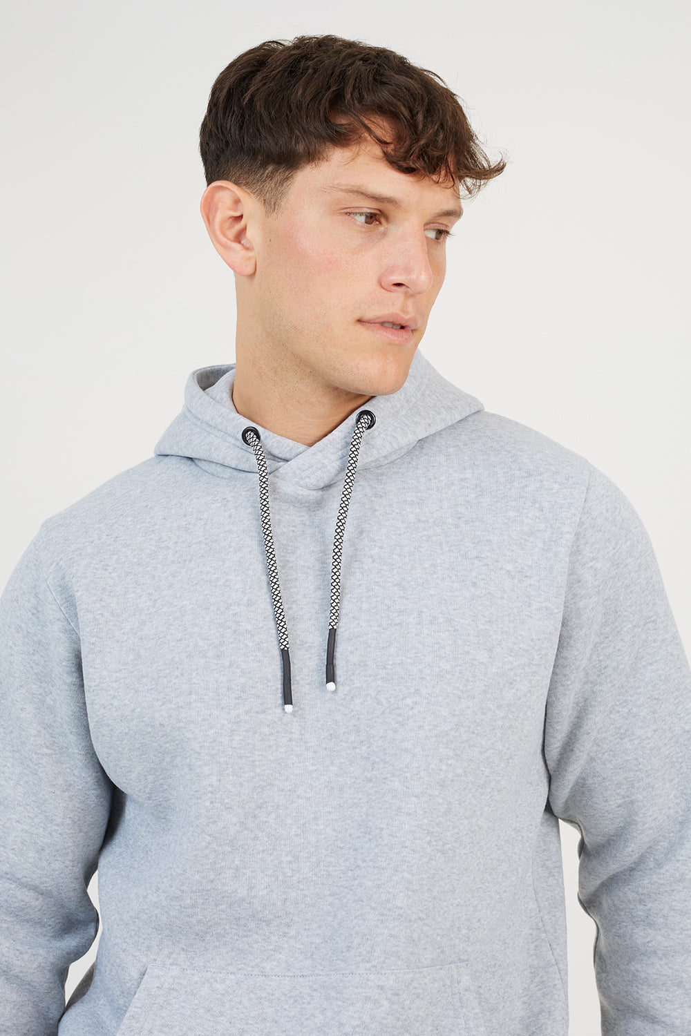 Brave Soul Grey Hoodie With Kangaroo Pocket - Grey Image 4