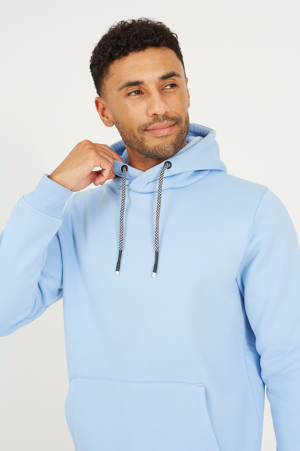 Brave Soul Blue Hoodie With Kangaroo Pocket - Blue Image 4