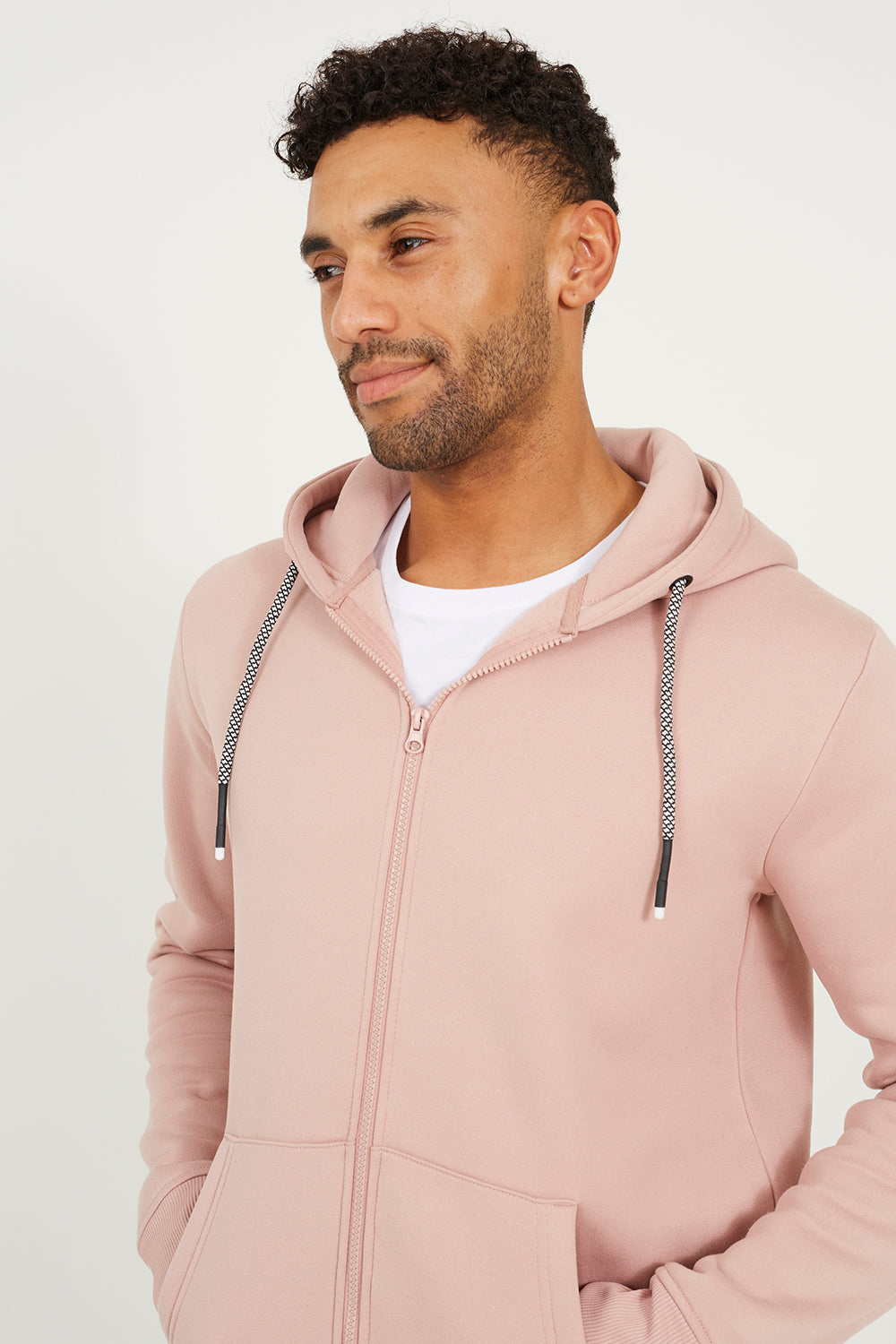 Brave Soul Pink Zip Through Hoodie - Pink Image 4