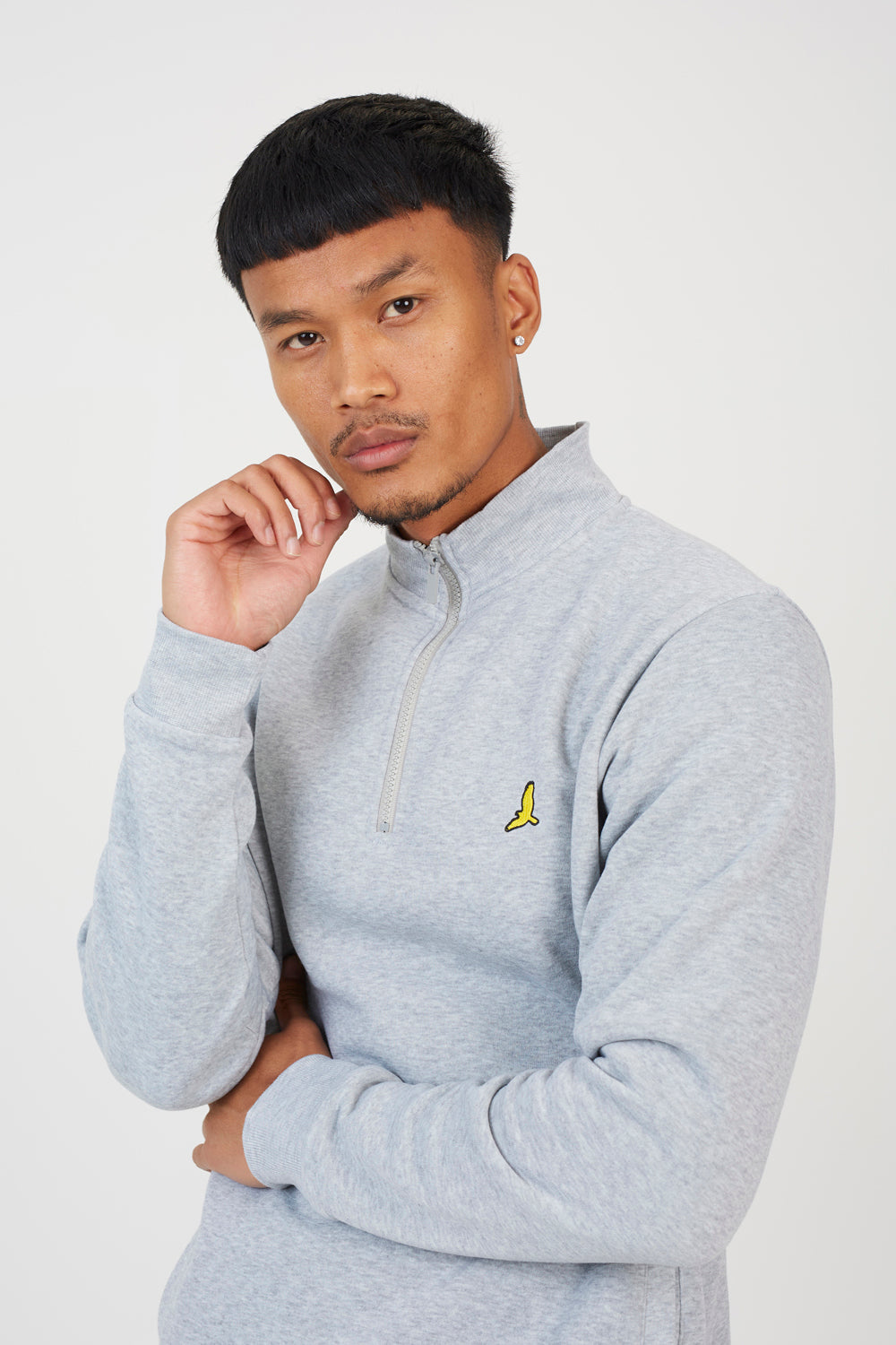 Brave Soul Navy 2 Pack Quarter Zip Jumpers - Navy Image 4