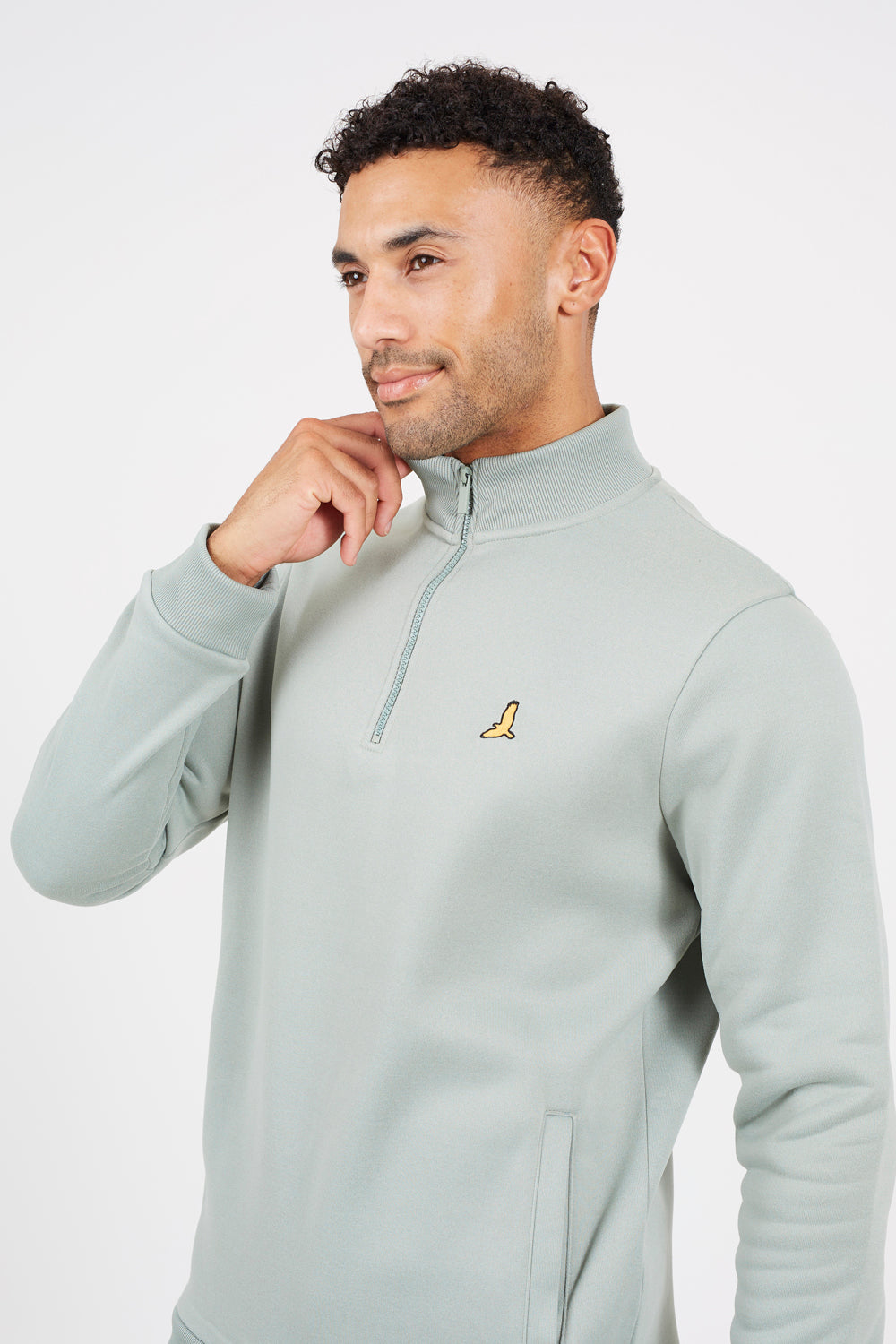 Brave Soul Light Green 2 Pack Quarter Zip Jumpers - Light Green Image 4
