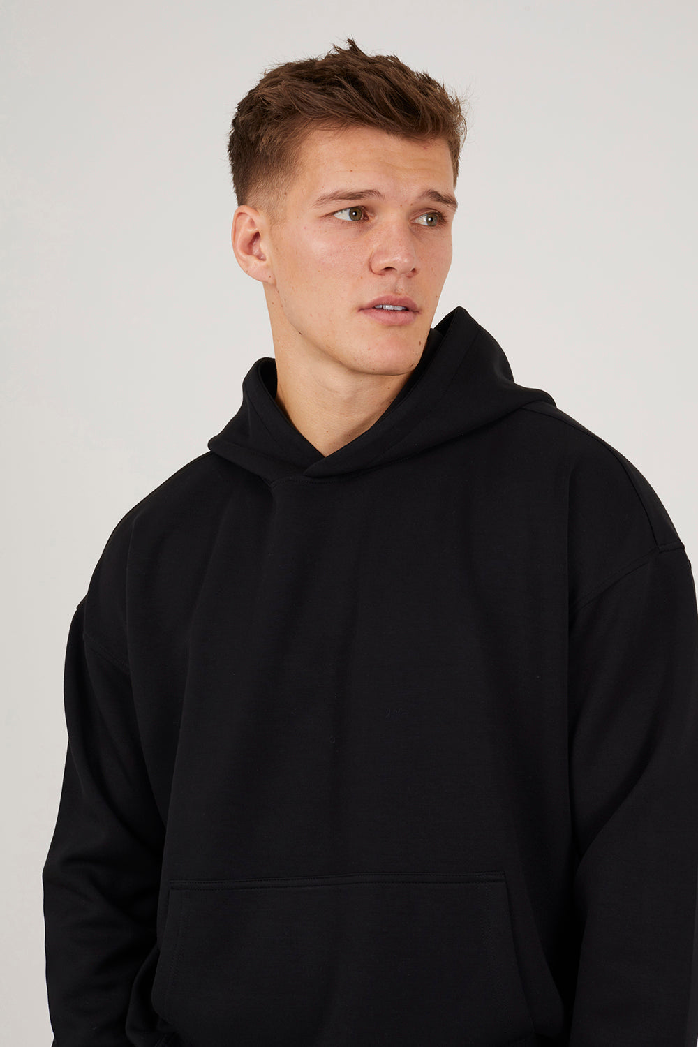 Brave Soul Black Relaxed Fit Overhead Hoodie - Black Image 4