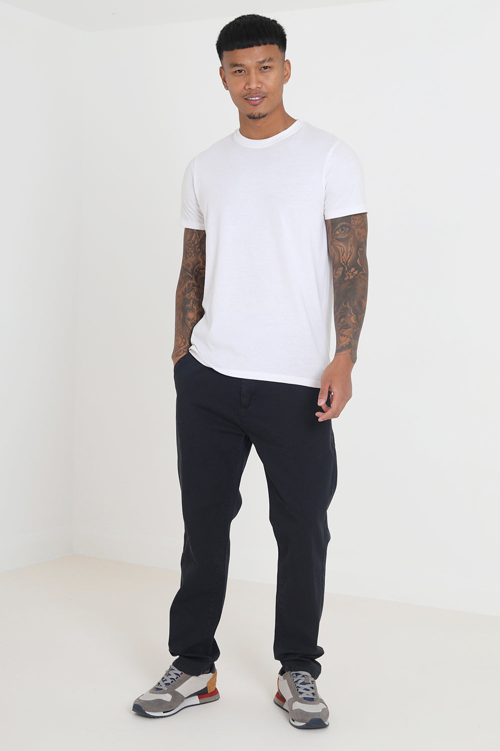 Brave Soul Navy Cotton Chino Trousers - Navy Image 3